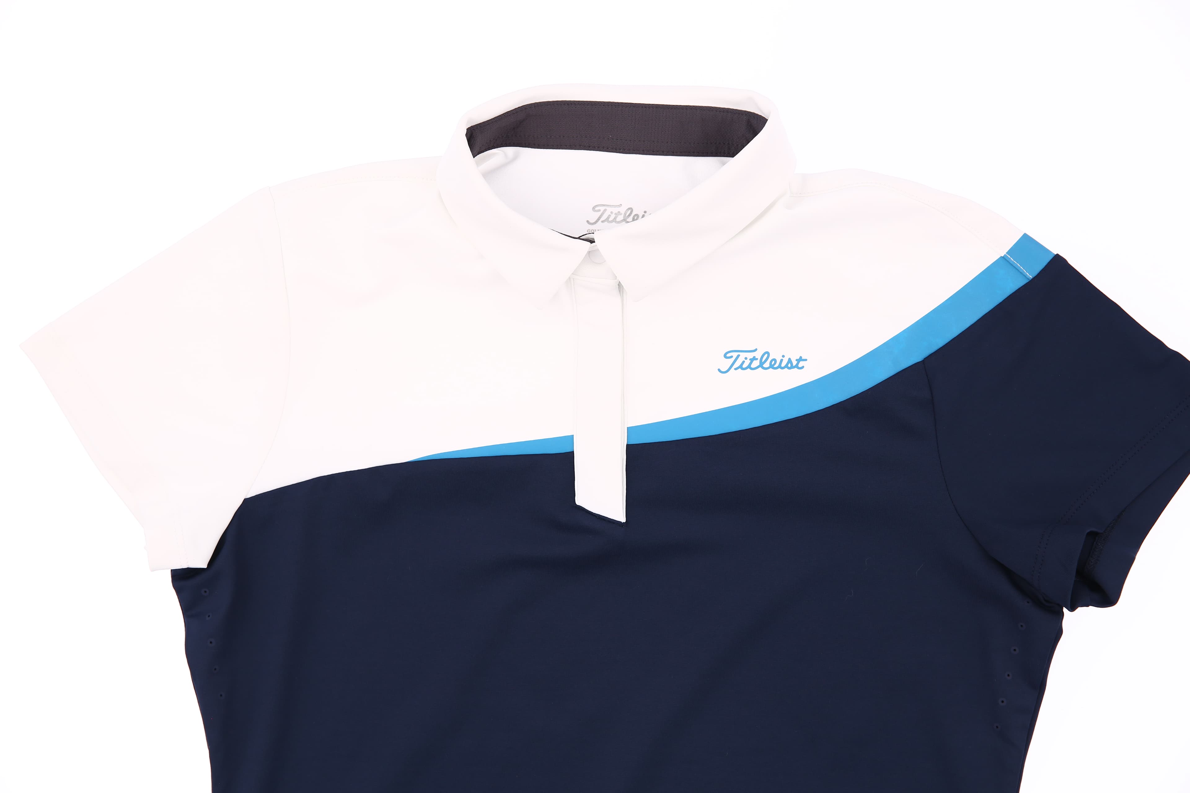 사선 라인배색 카라 티셔츠