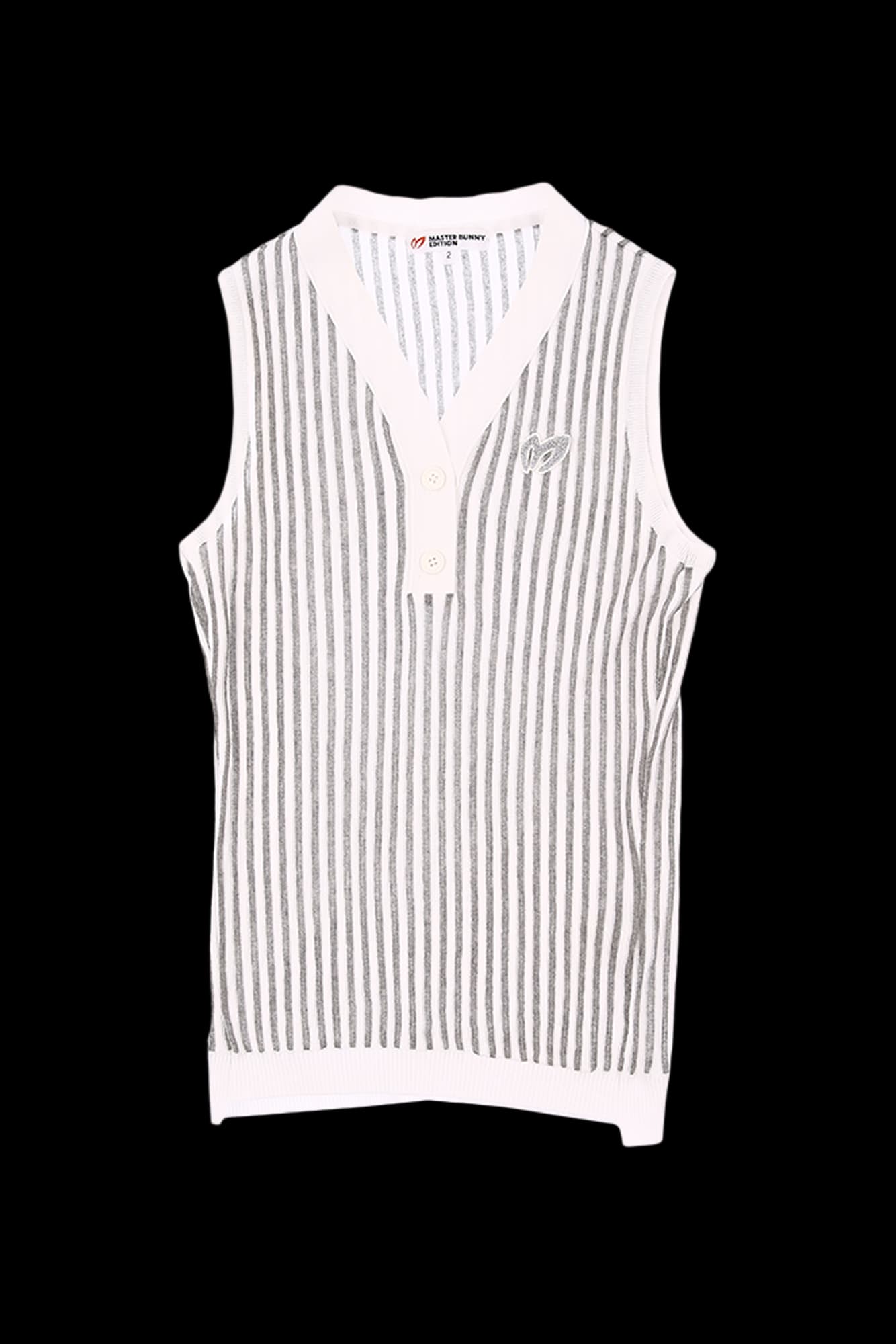 브이넥 스트라이프 니트 베스트