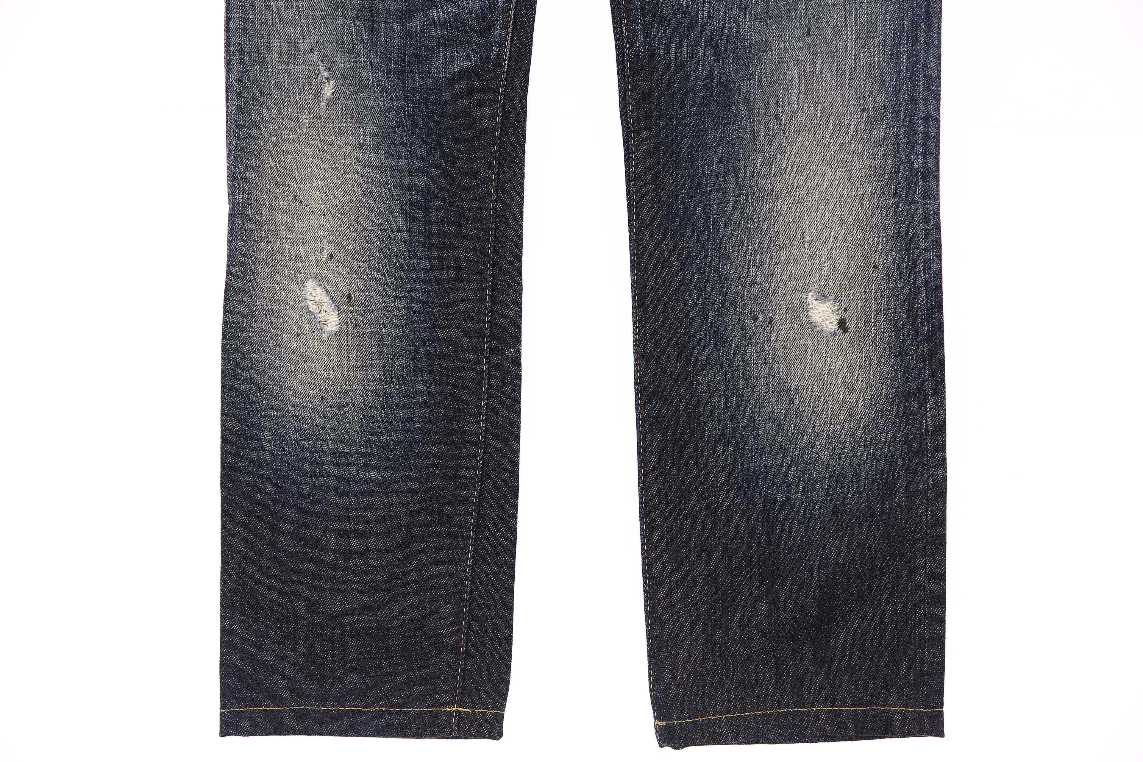 워싱 프린팅 데미지 청바지