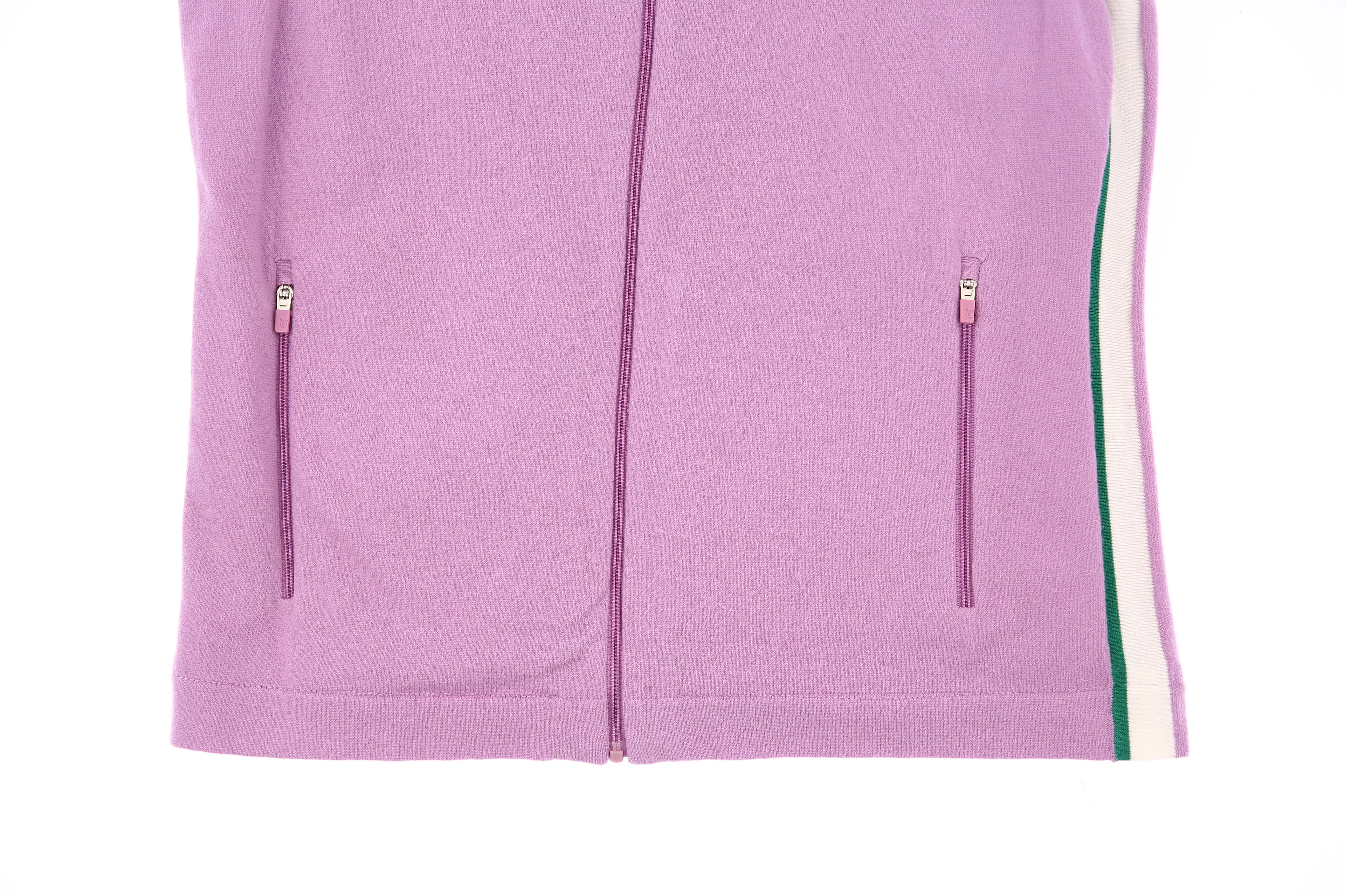 배색 민소매 니트 집업