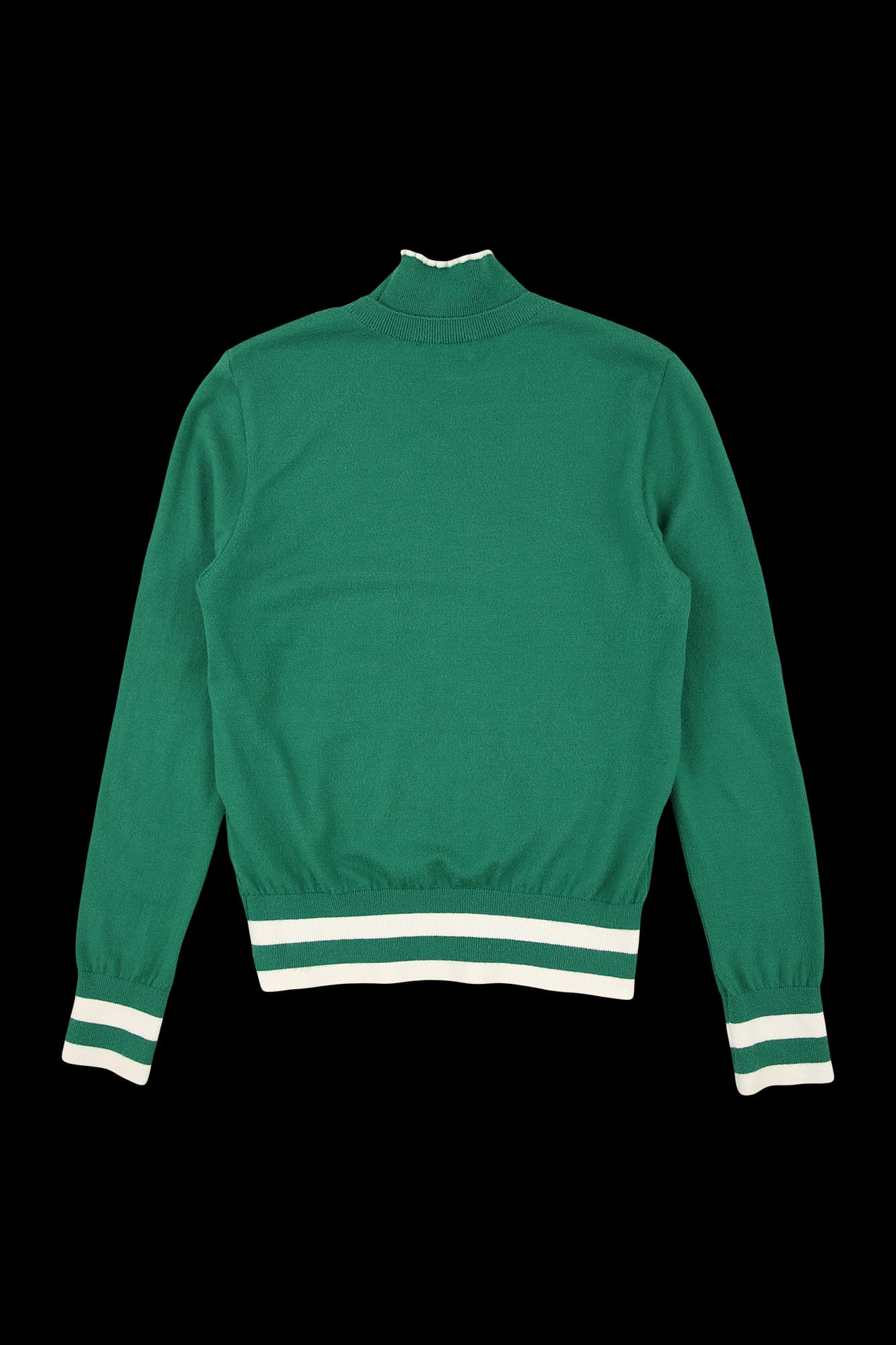 넥 프릴 배색 긴팔 니트