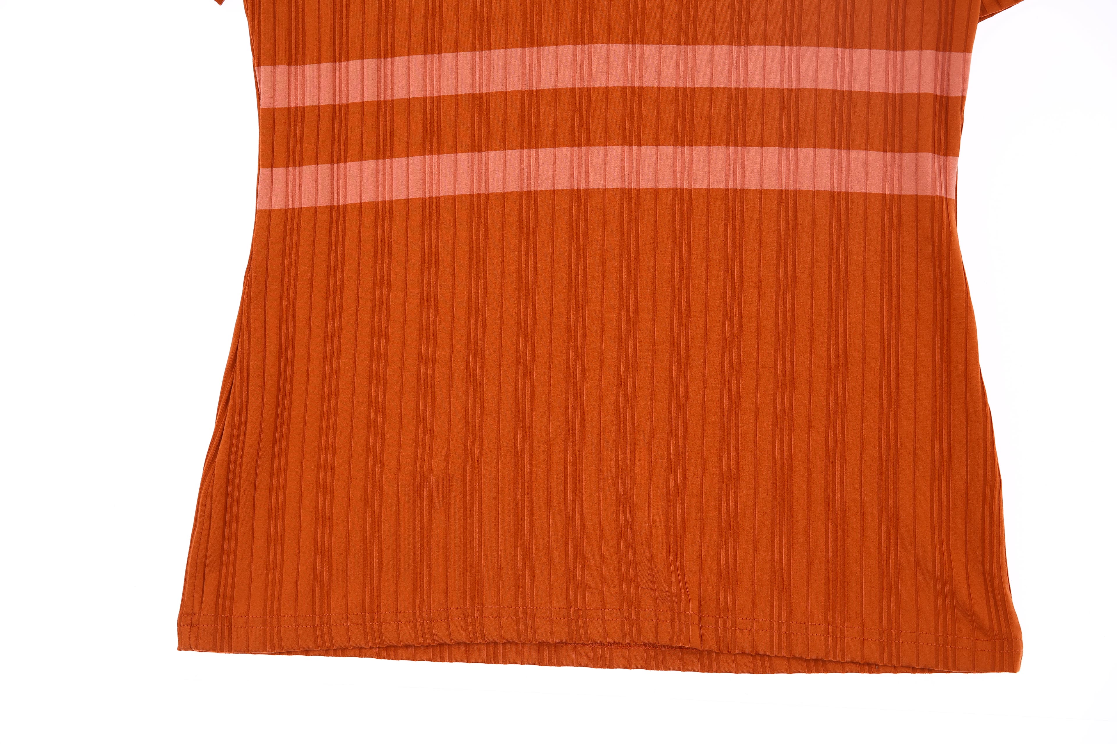 골지 스트라이프 카라 반팔 티셔츠