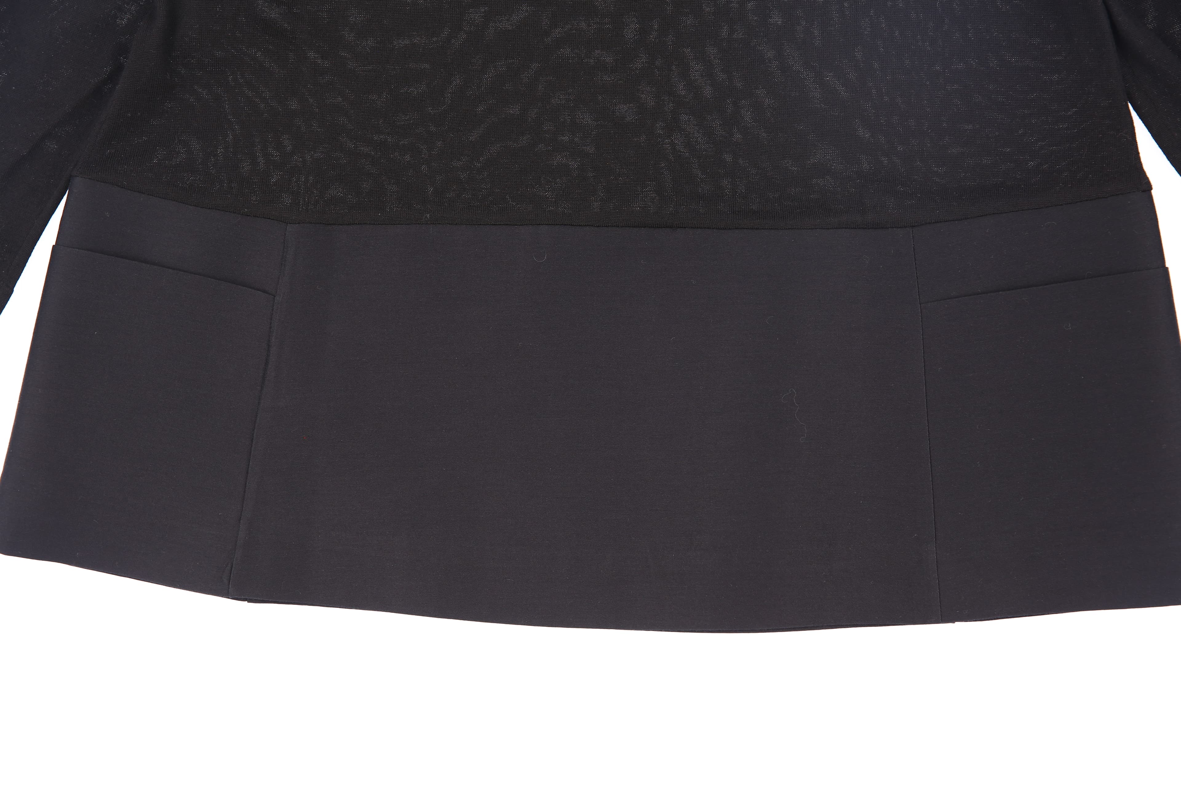 배색 긴팔 니트 