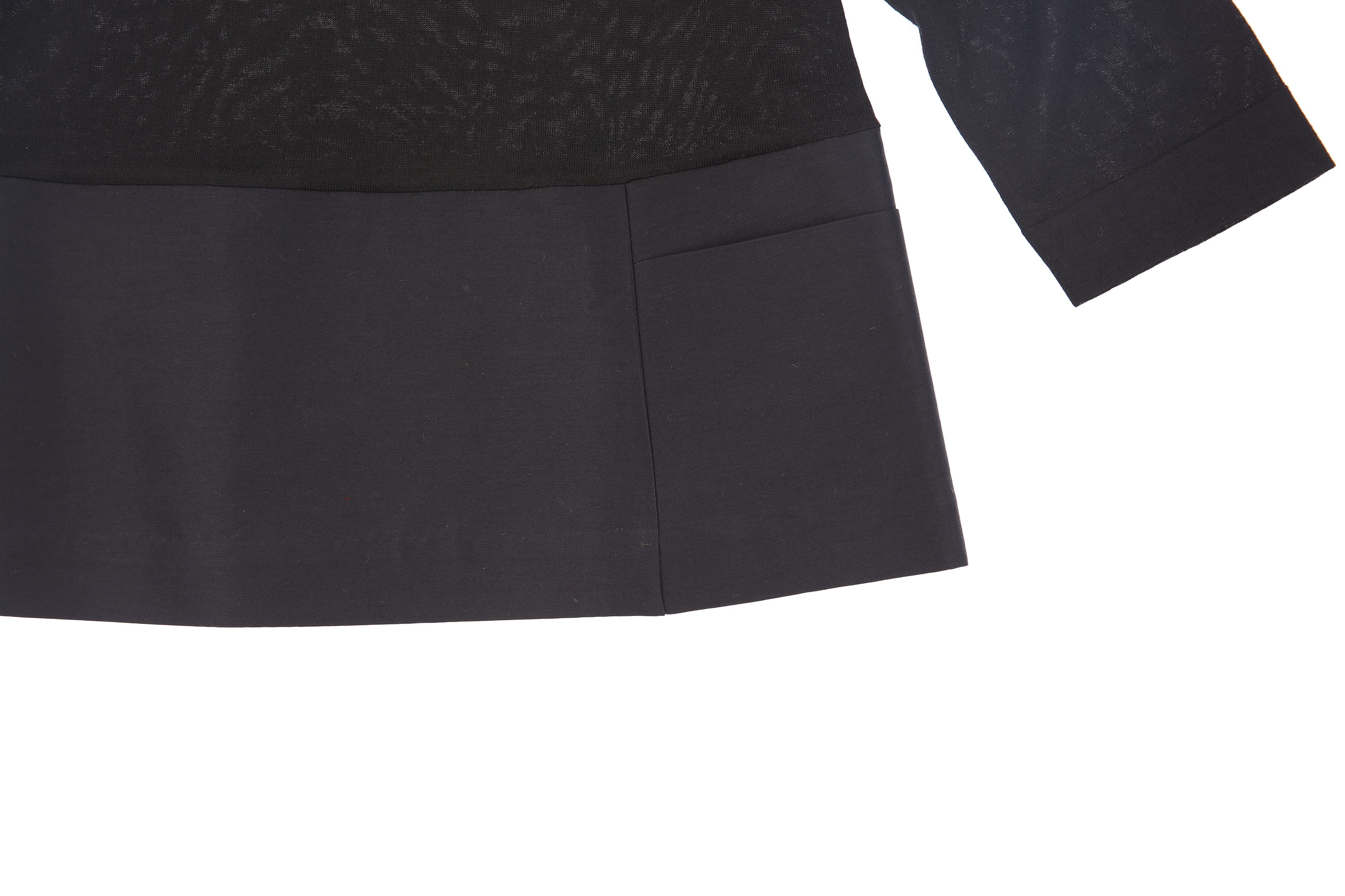 배색 긴팔 니트 