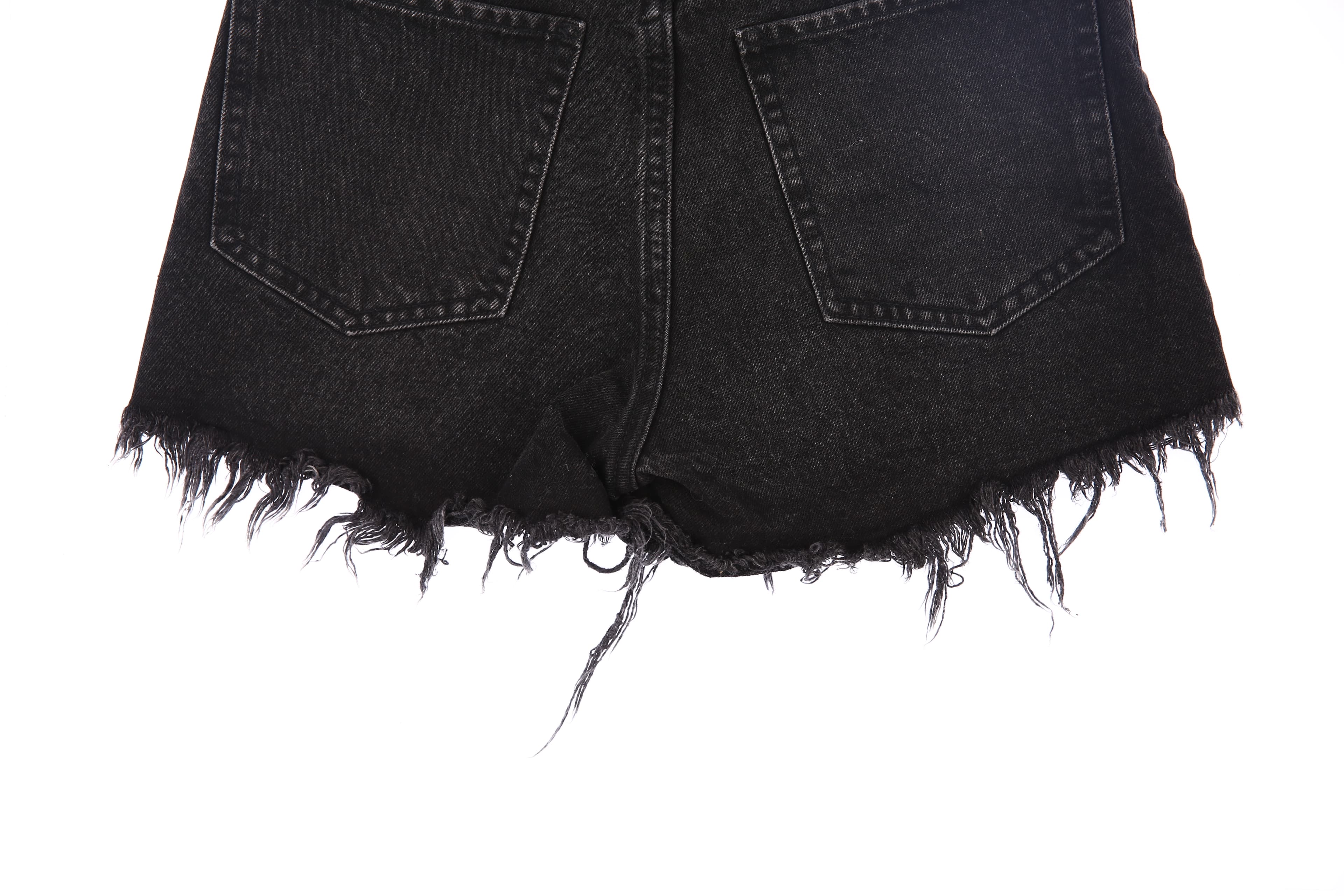 [새상품] 하이 라이즈 숏 데님 팬츠