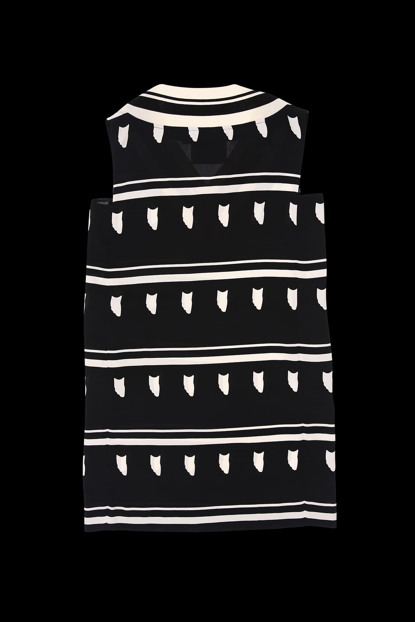 브이넥 프린팅 쉬폰 원피스