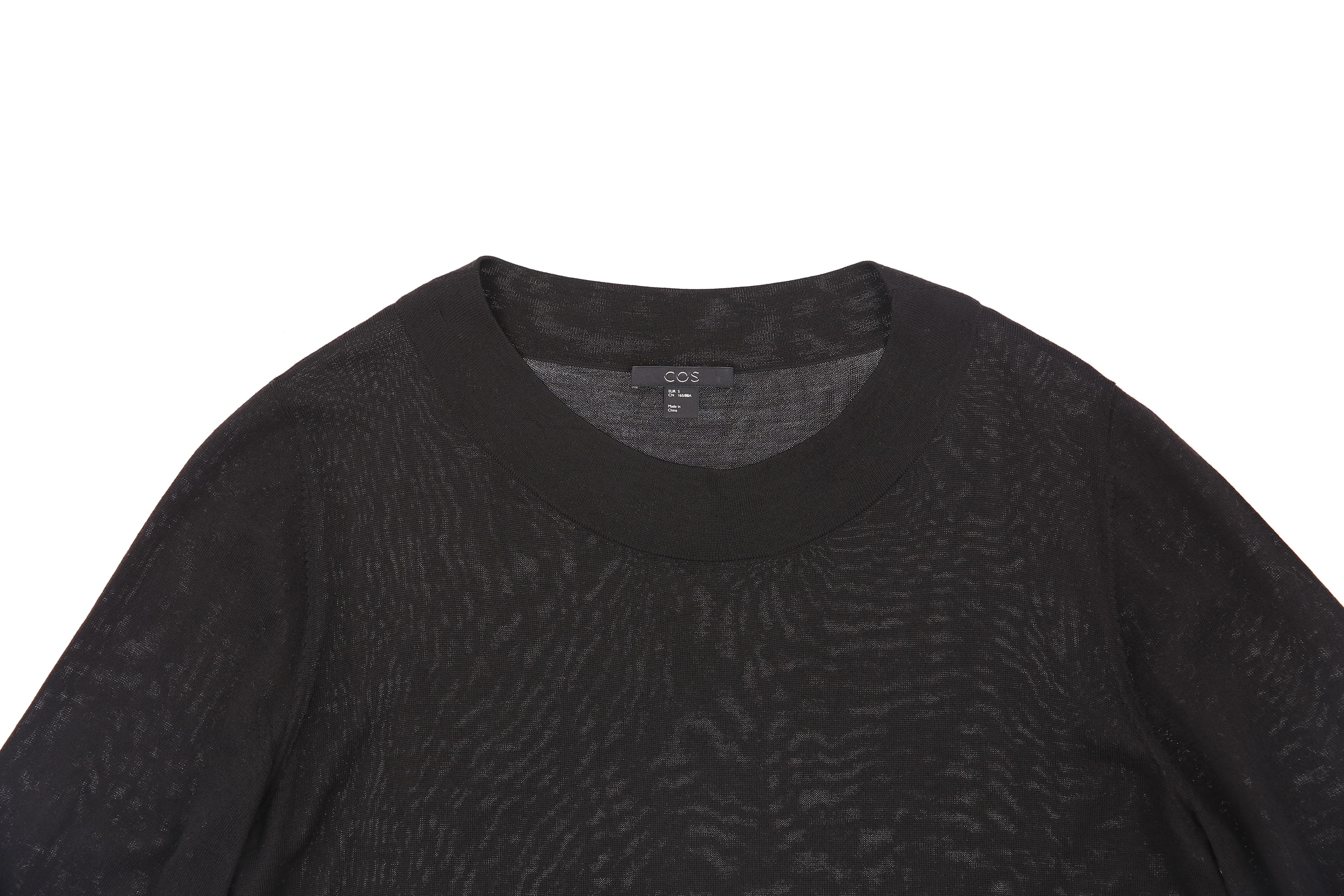 배색 긴팔 니트 