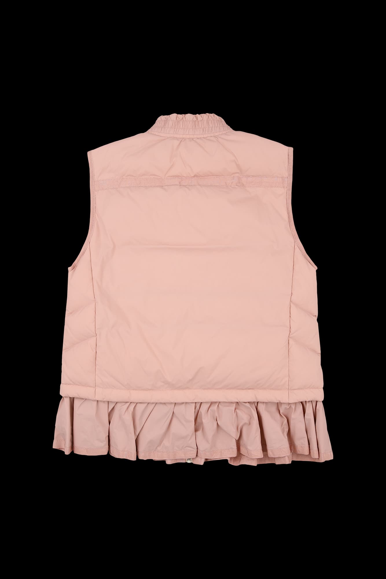 밑단 프릴 셔링 패딩 베스트