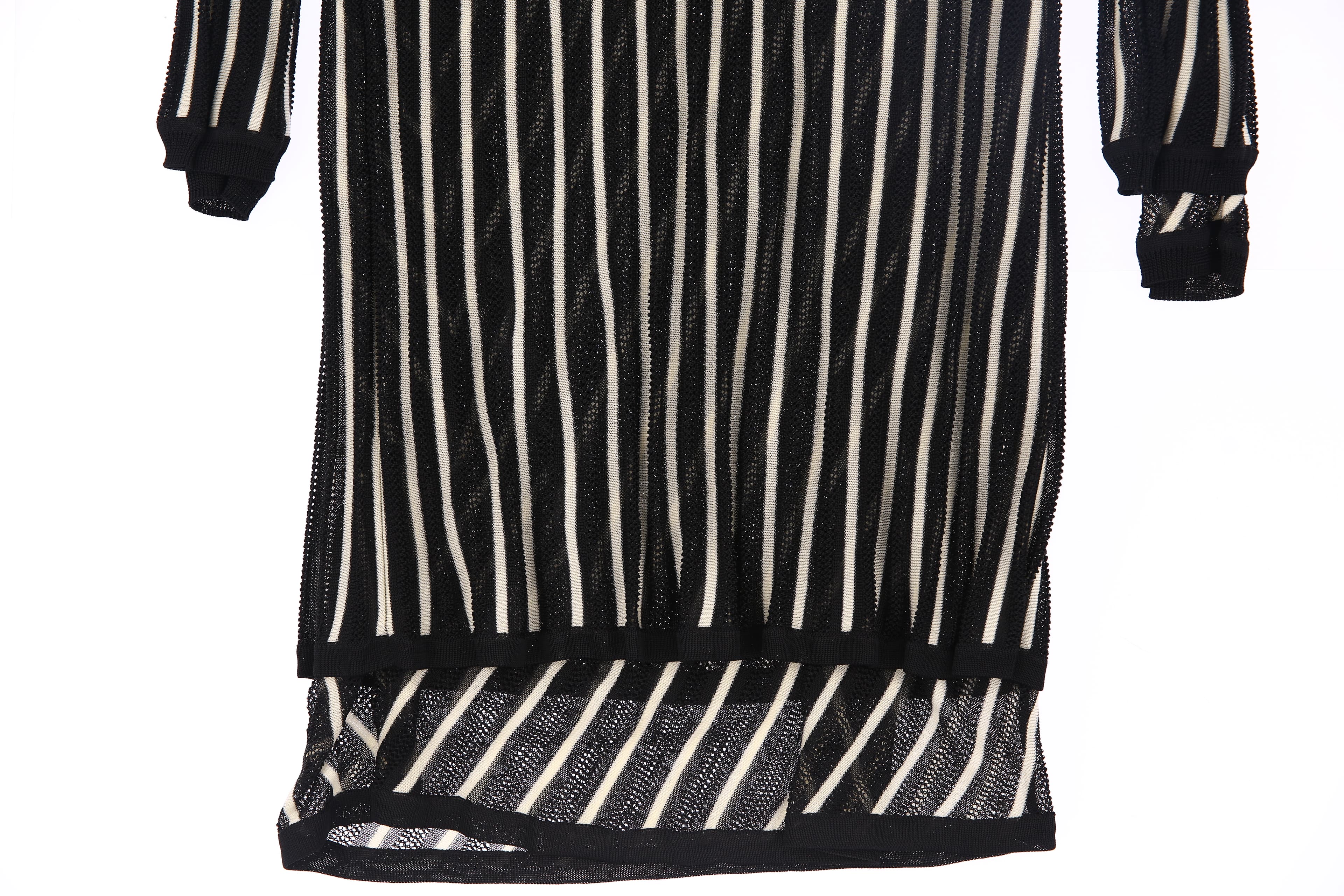 스트라이프 레이어드 니트 원피스