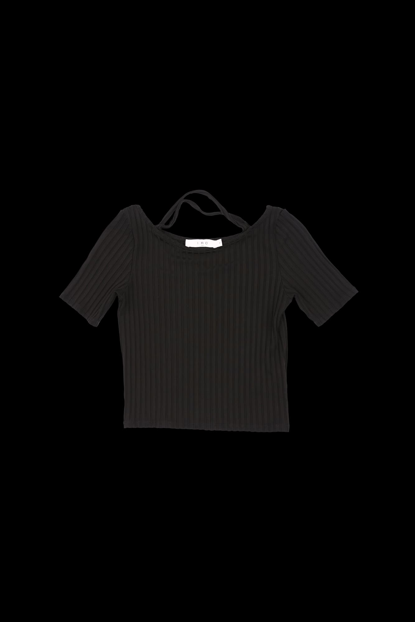 골지패턴 슬림 티셔츠