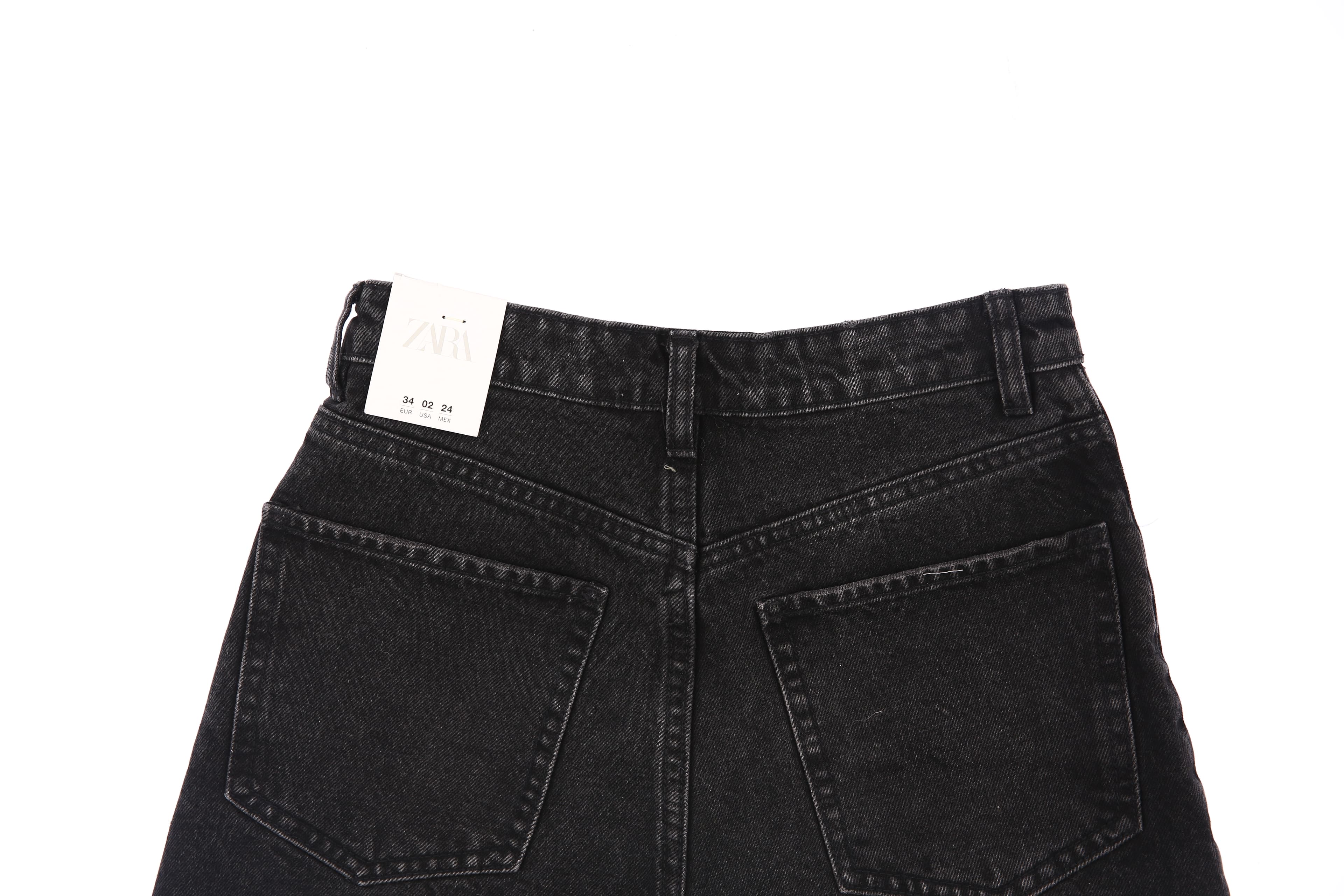 [새상품] 하이 라이즈 숏 데님 팬츠