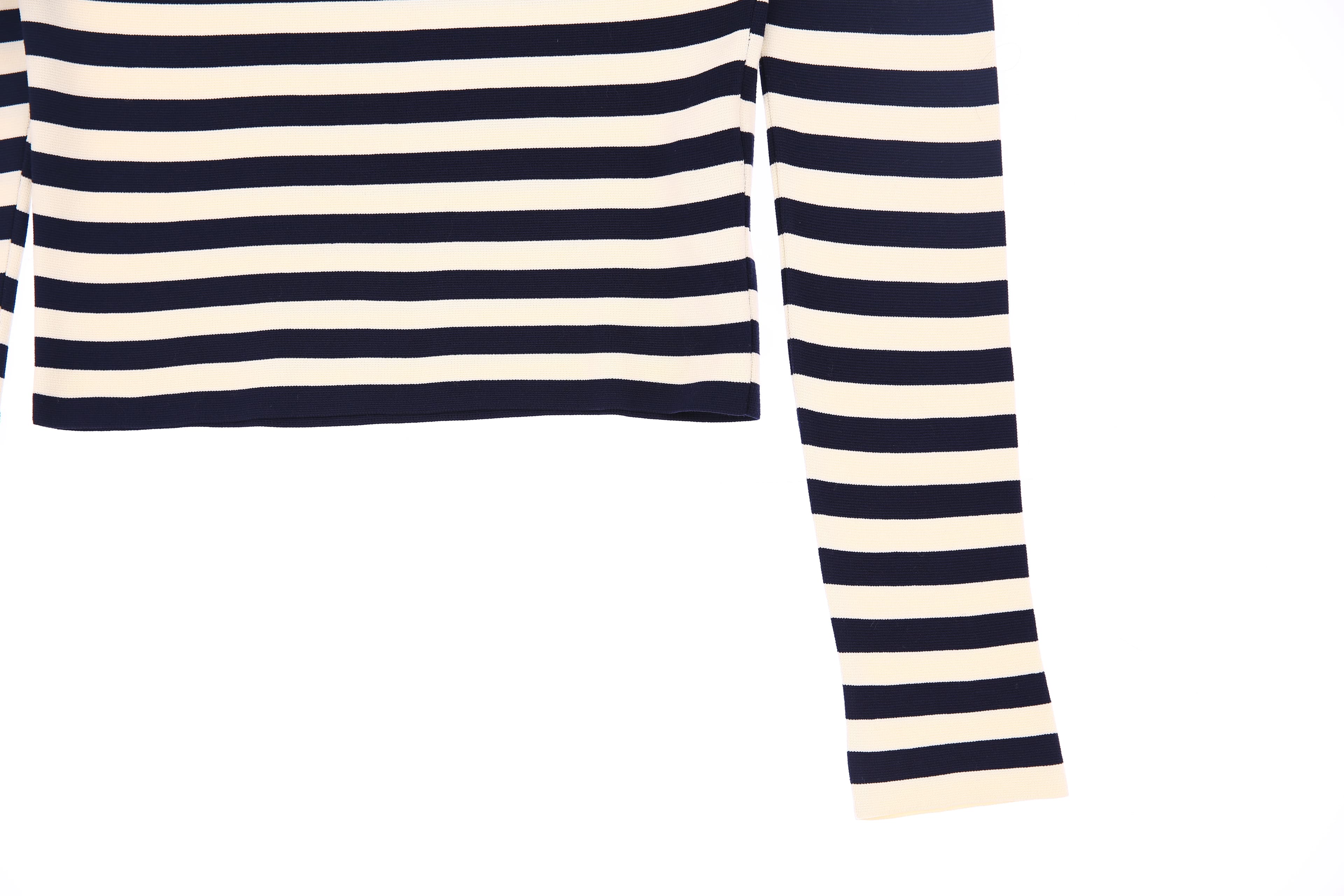 스트라이프 배색 긴팔 티셔츠