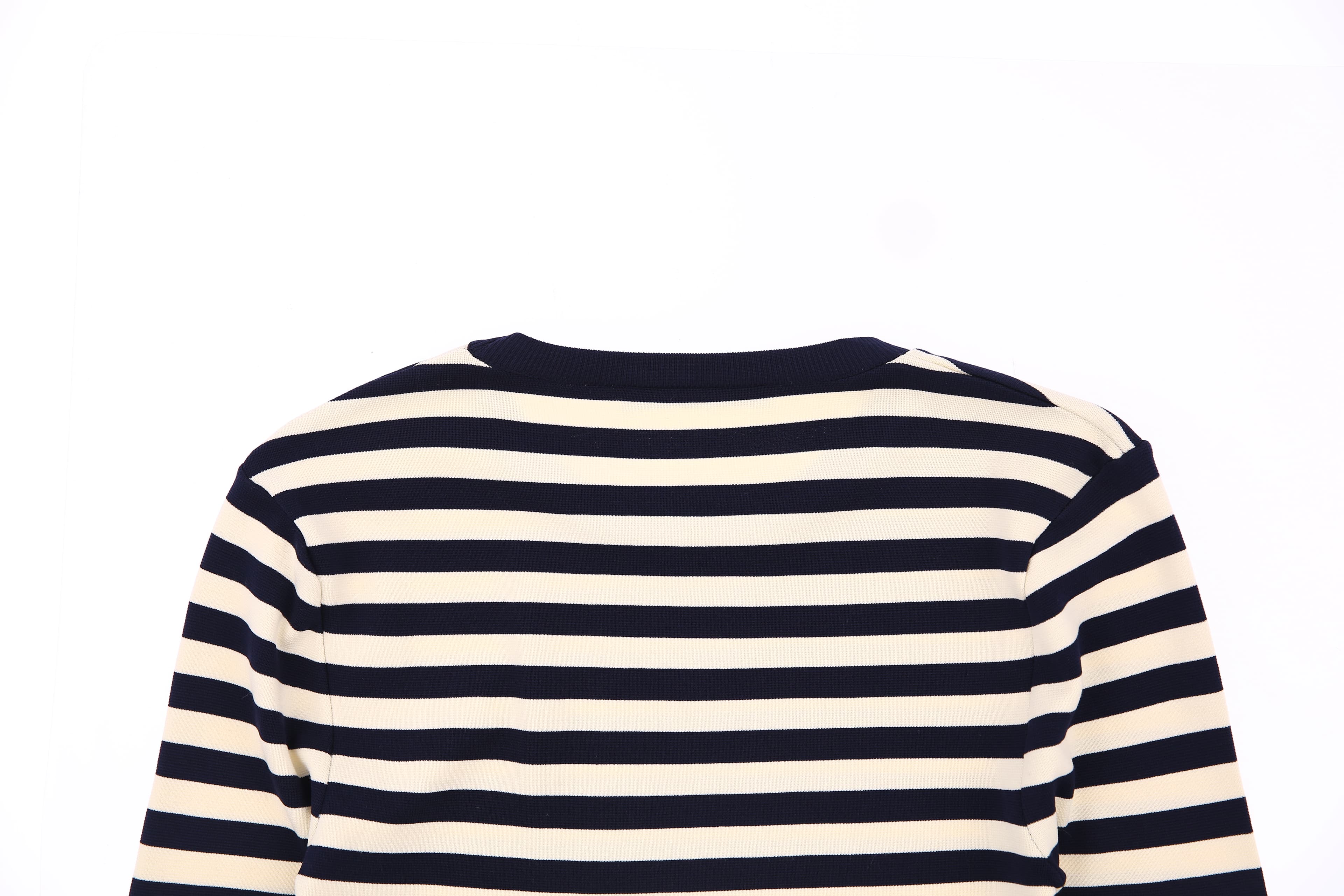 스트라이프 배색 긴팔 티셔츠