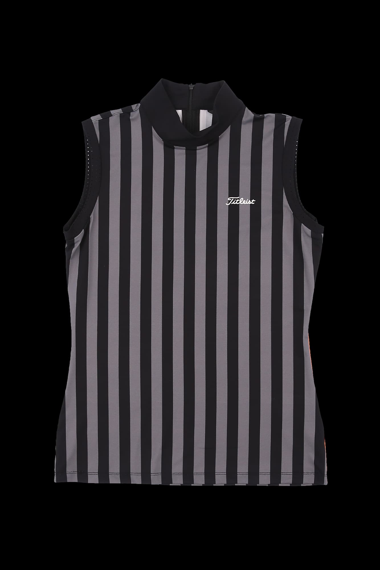 스트라이프 배색 슬리브리스