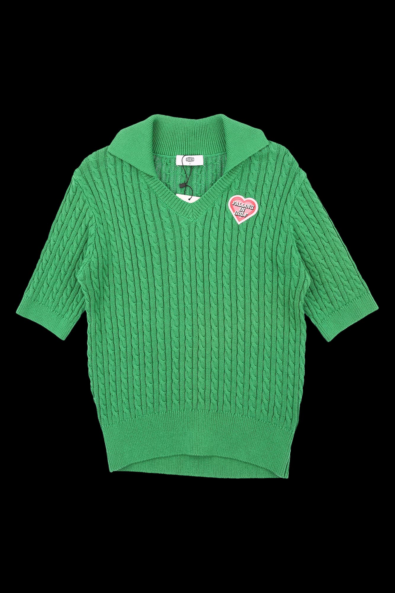 [새상품] 하트 와펜 꽈배기 니트