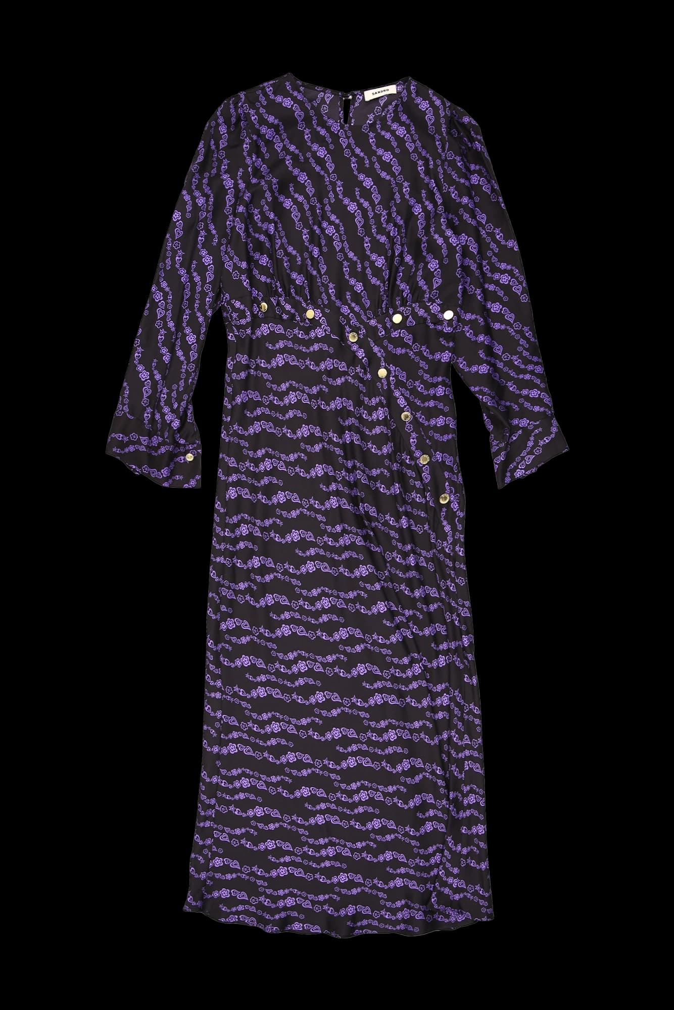 플라워 골드버튼 원피스