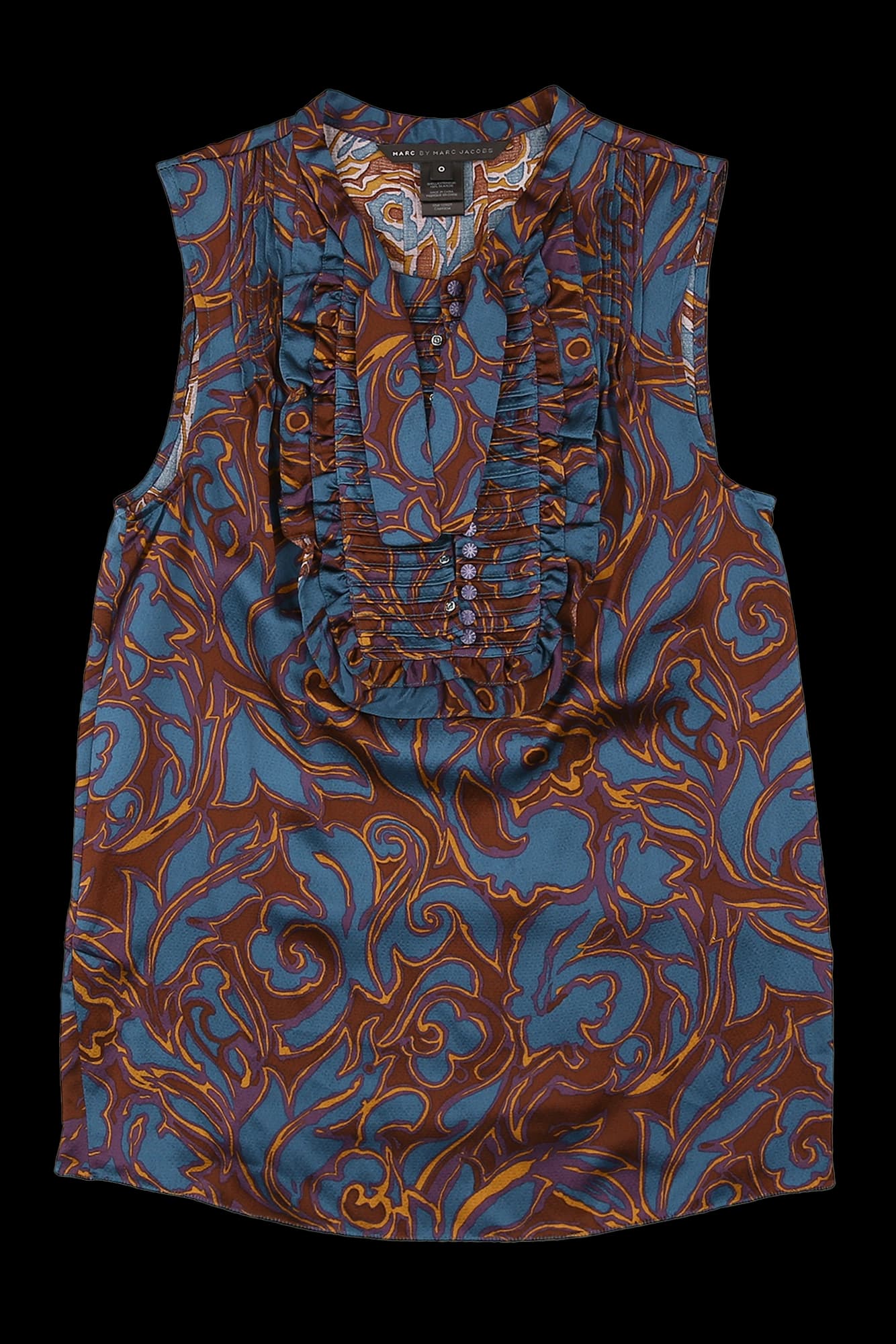 실크 민소매 블라우스