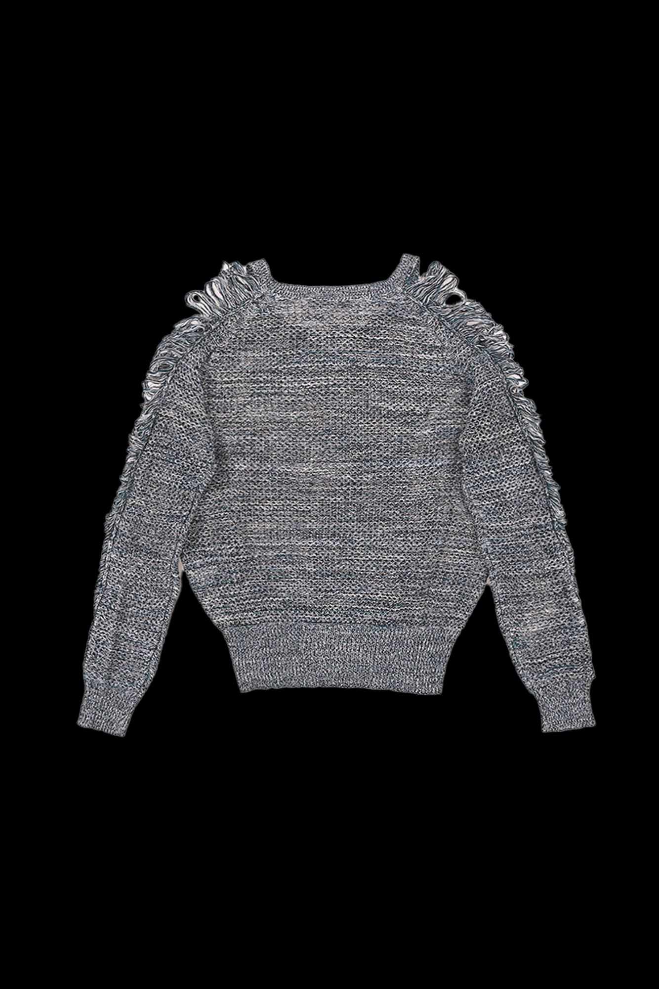 데미지 라운드 긴팔 니트