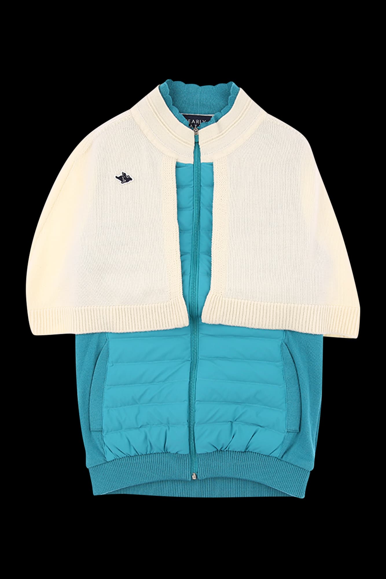 케이프 니트 패딩 베스트