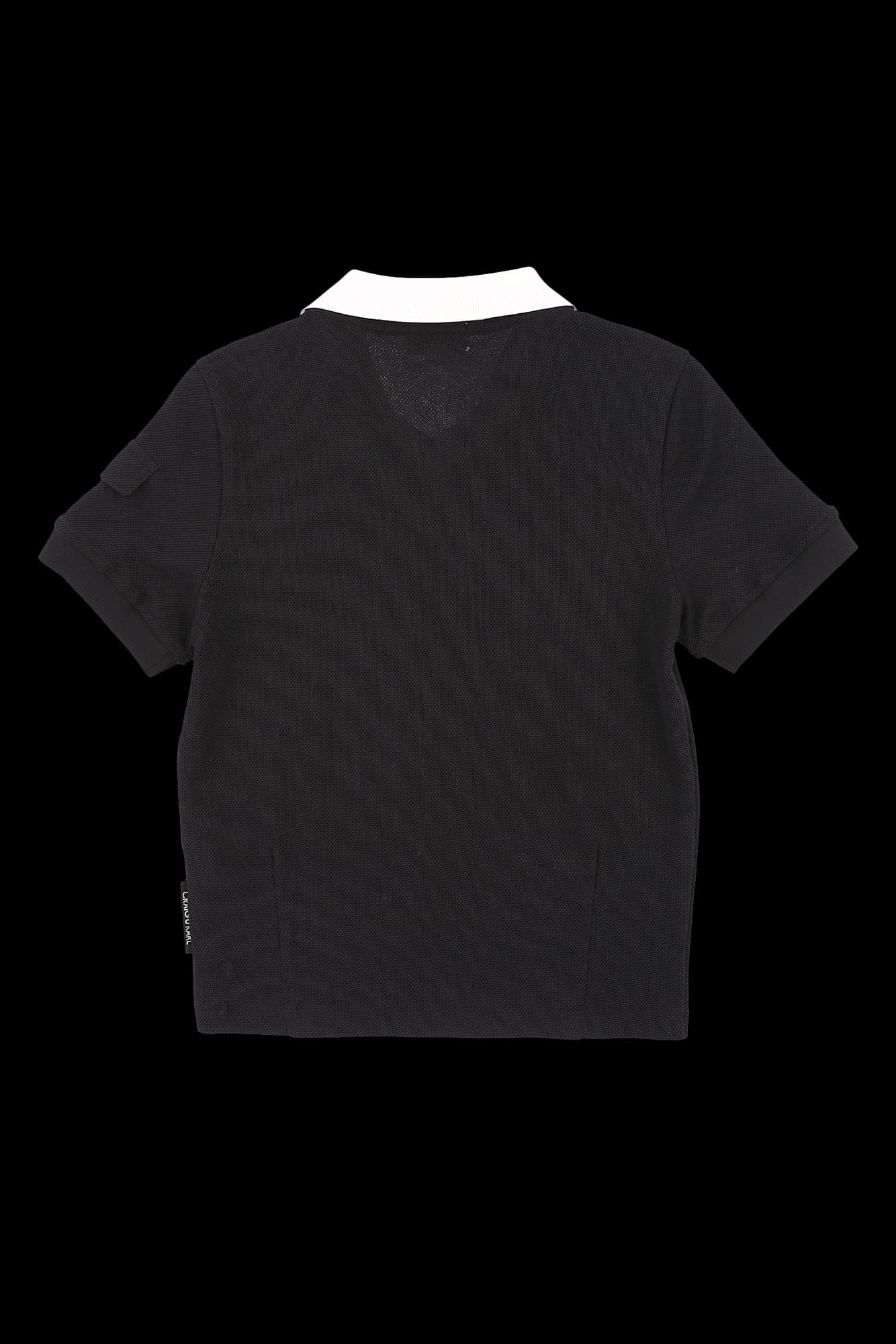 [2024] 오픈 카라 자수 로고 반팔 티셔츠