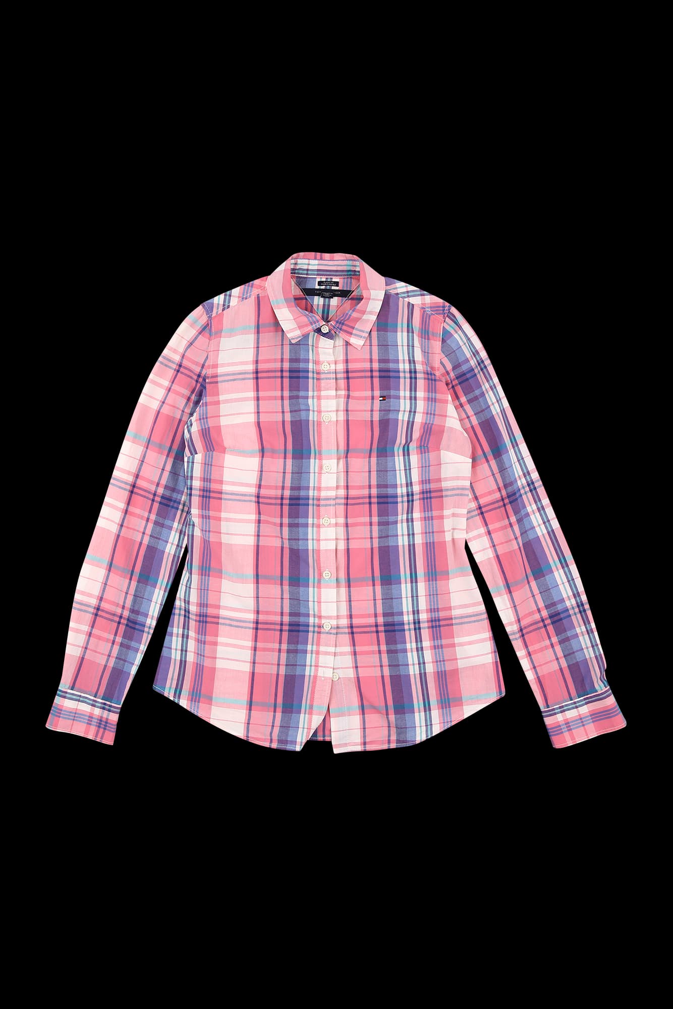 클래식 핏 체크 카라 긴팔 셔츠