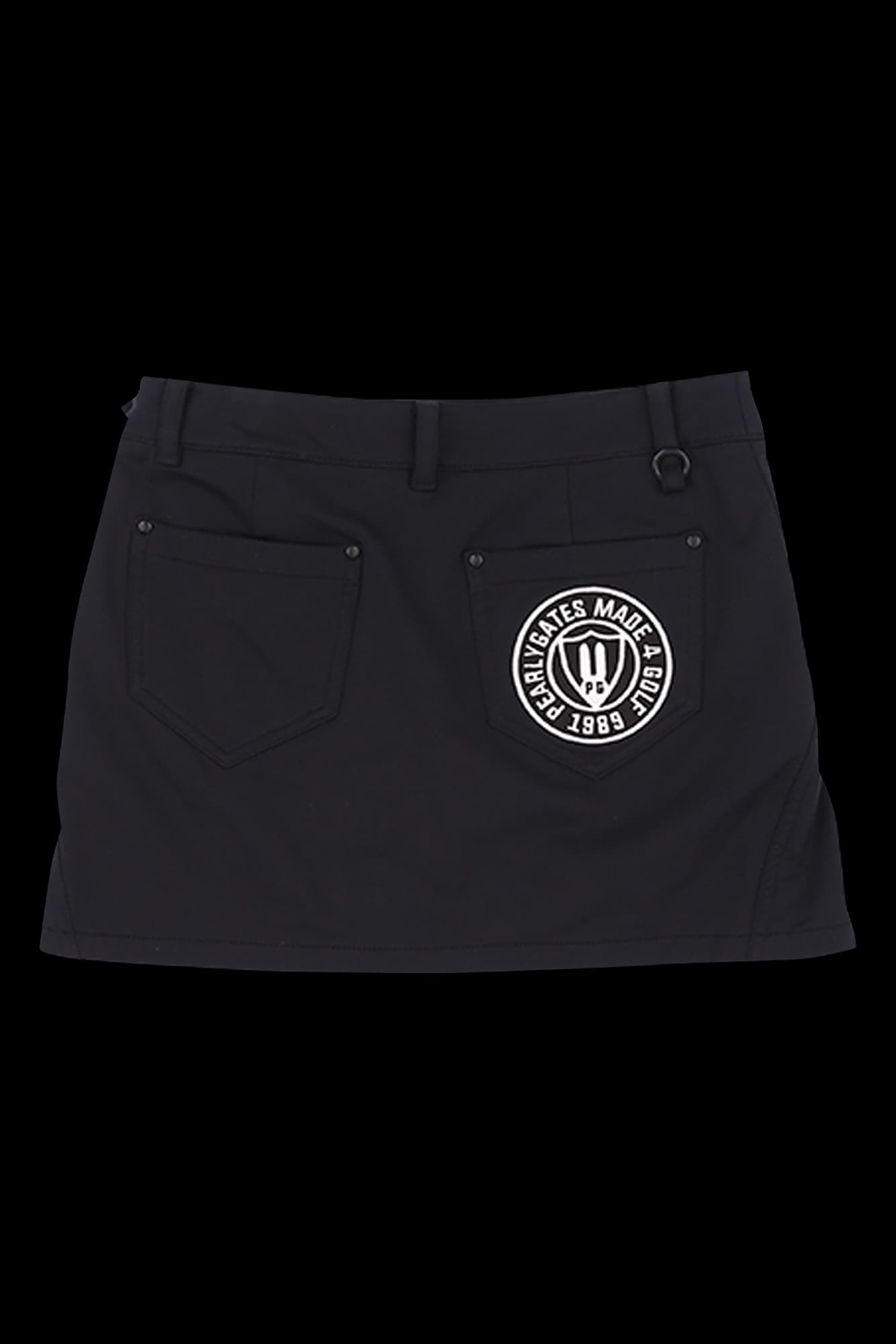 로고자수 큐롯 스커트