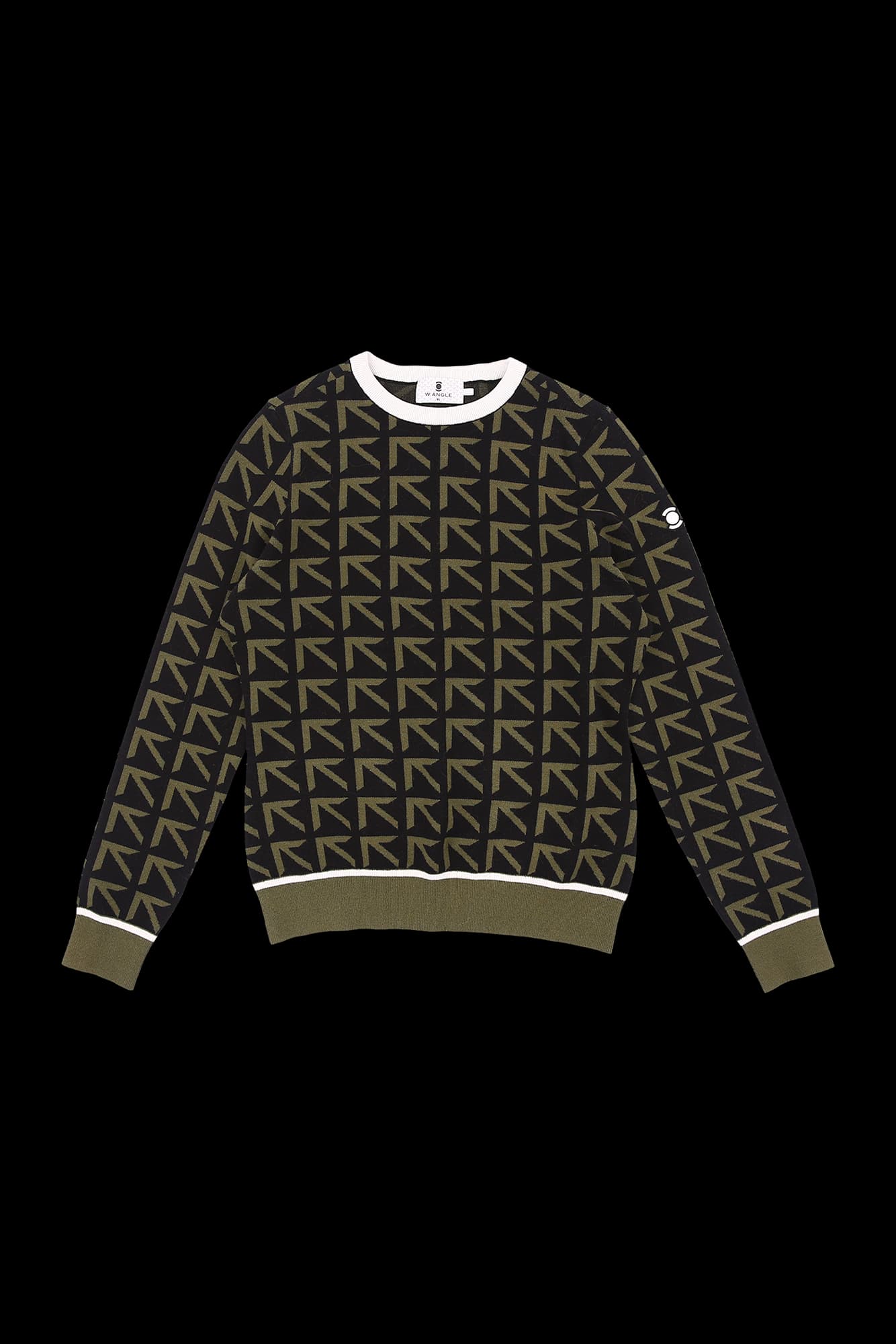 패턴 라운드 긴팔 니트