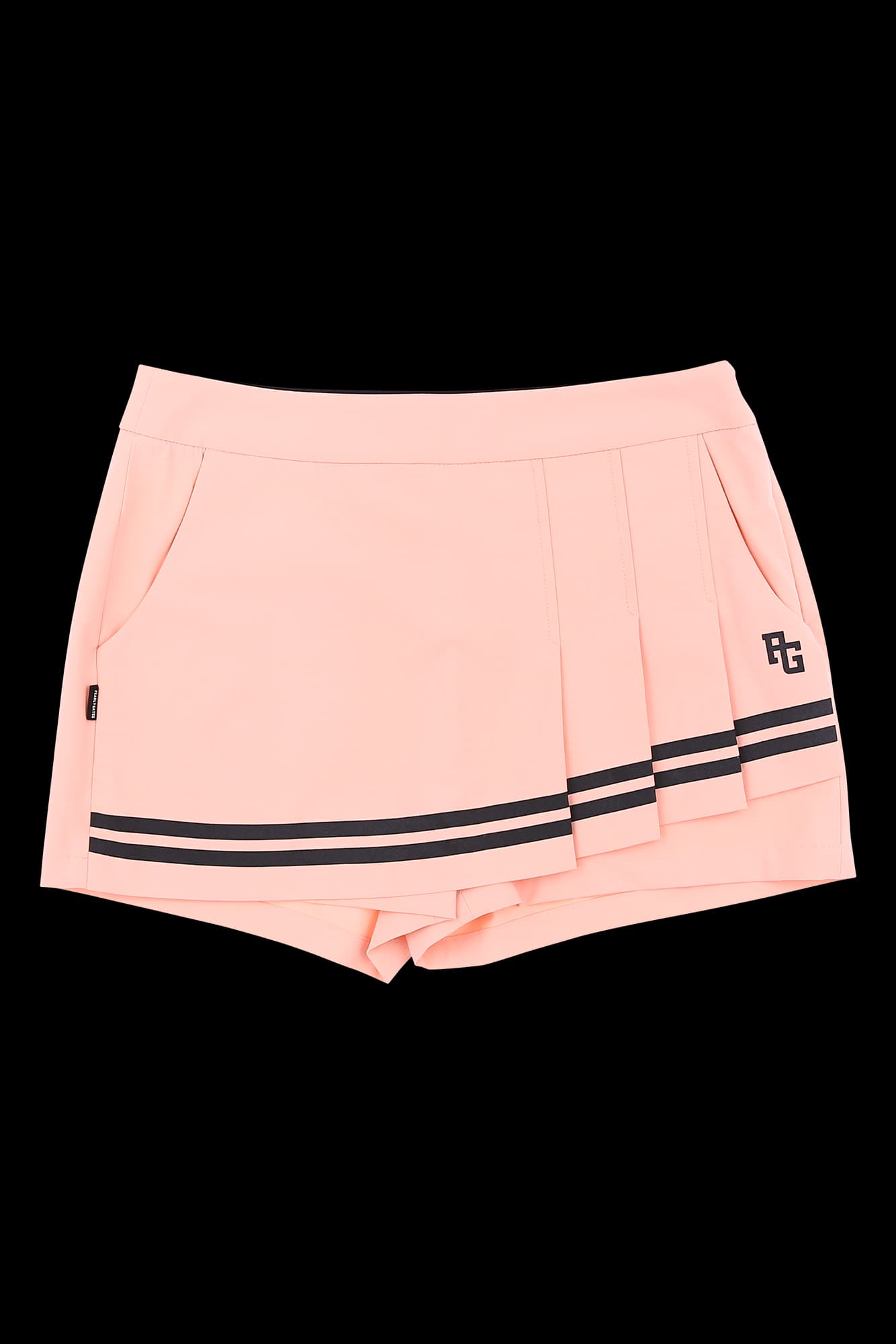 랩 플리츠 숏 팬츠