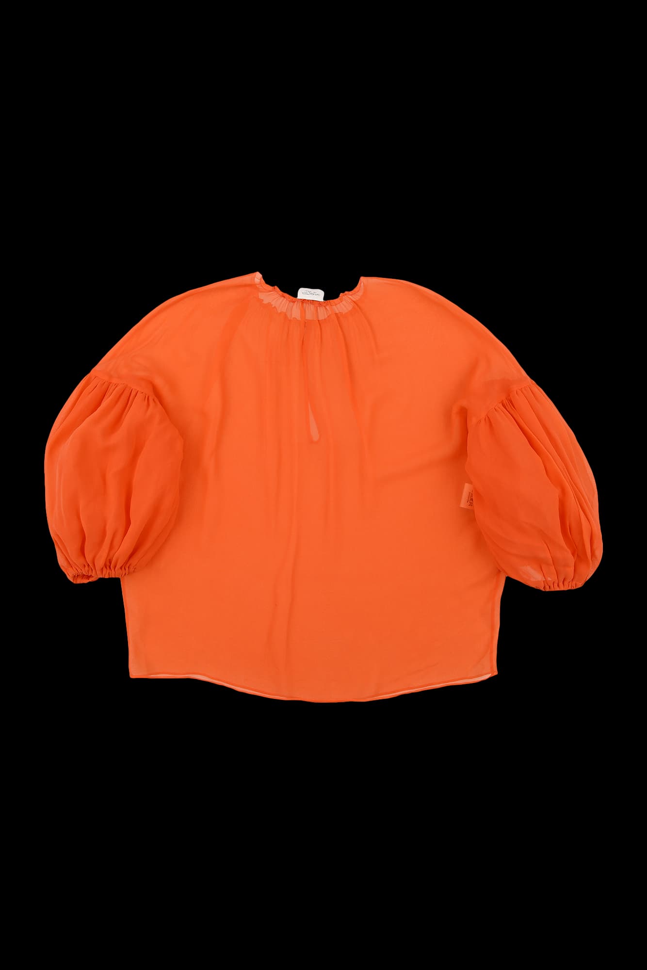 퍼프 소매 쉬폰 블라우스