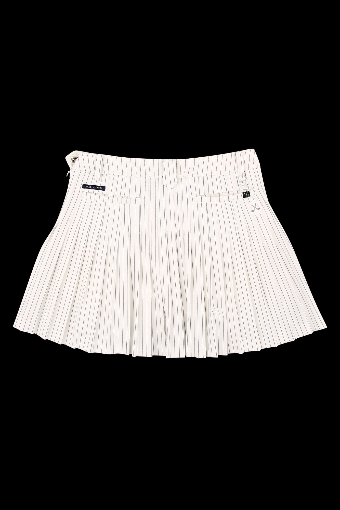 스트라이프 플리츠 스커트