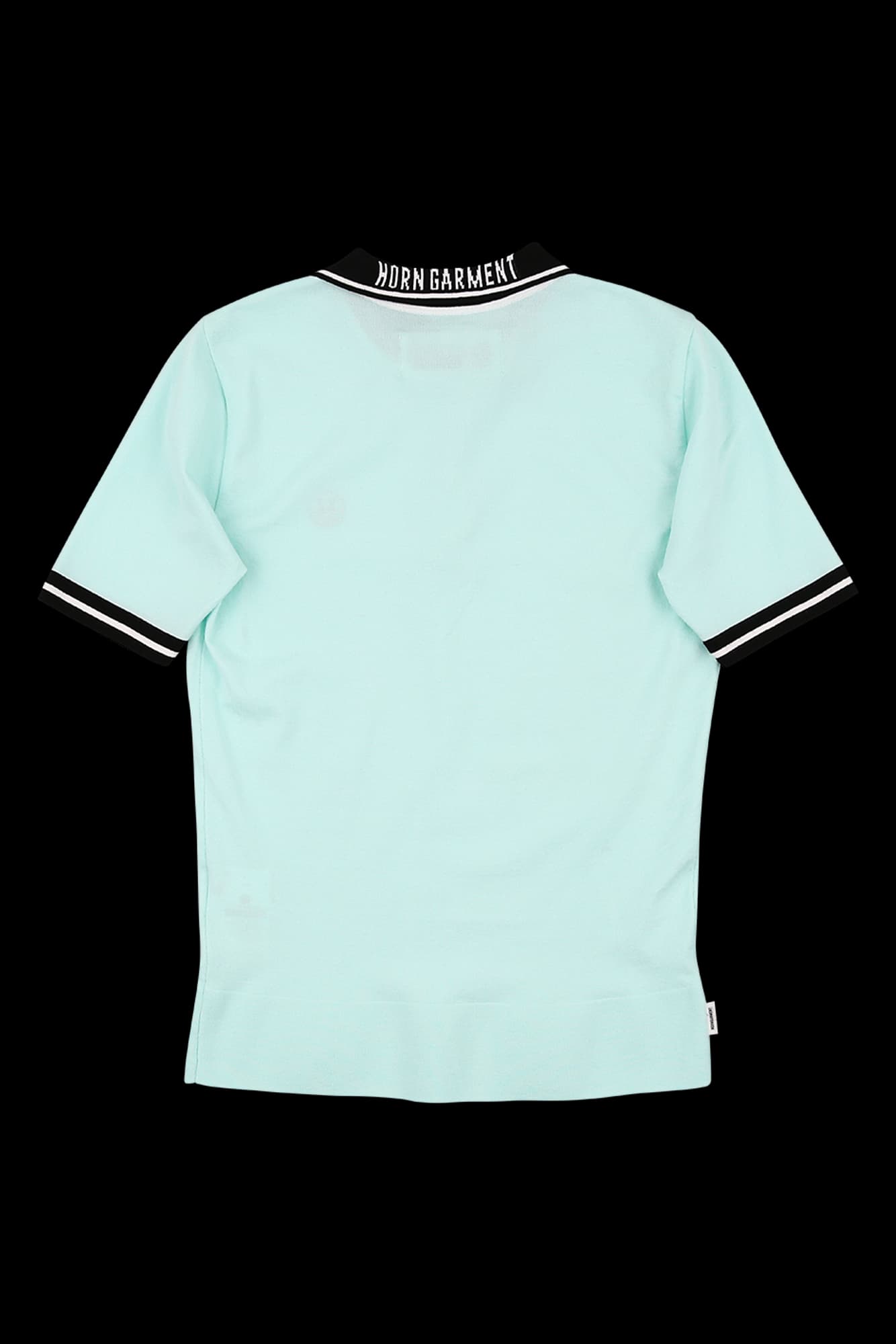 배색 카라 반팔 니트 