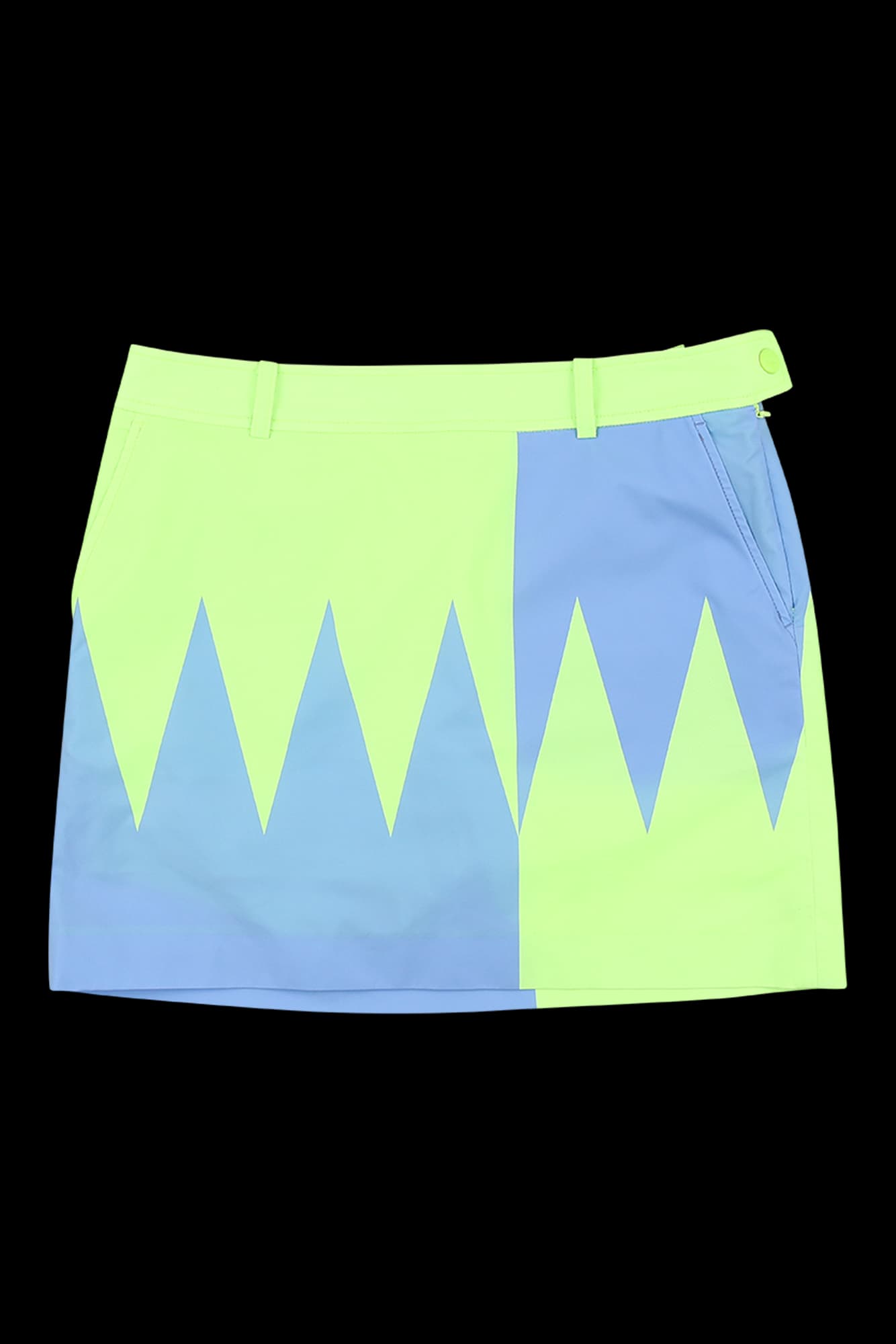 프린트 배색 스커트