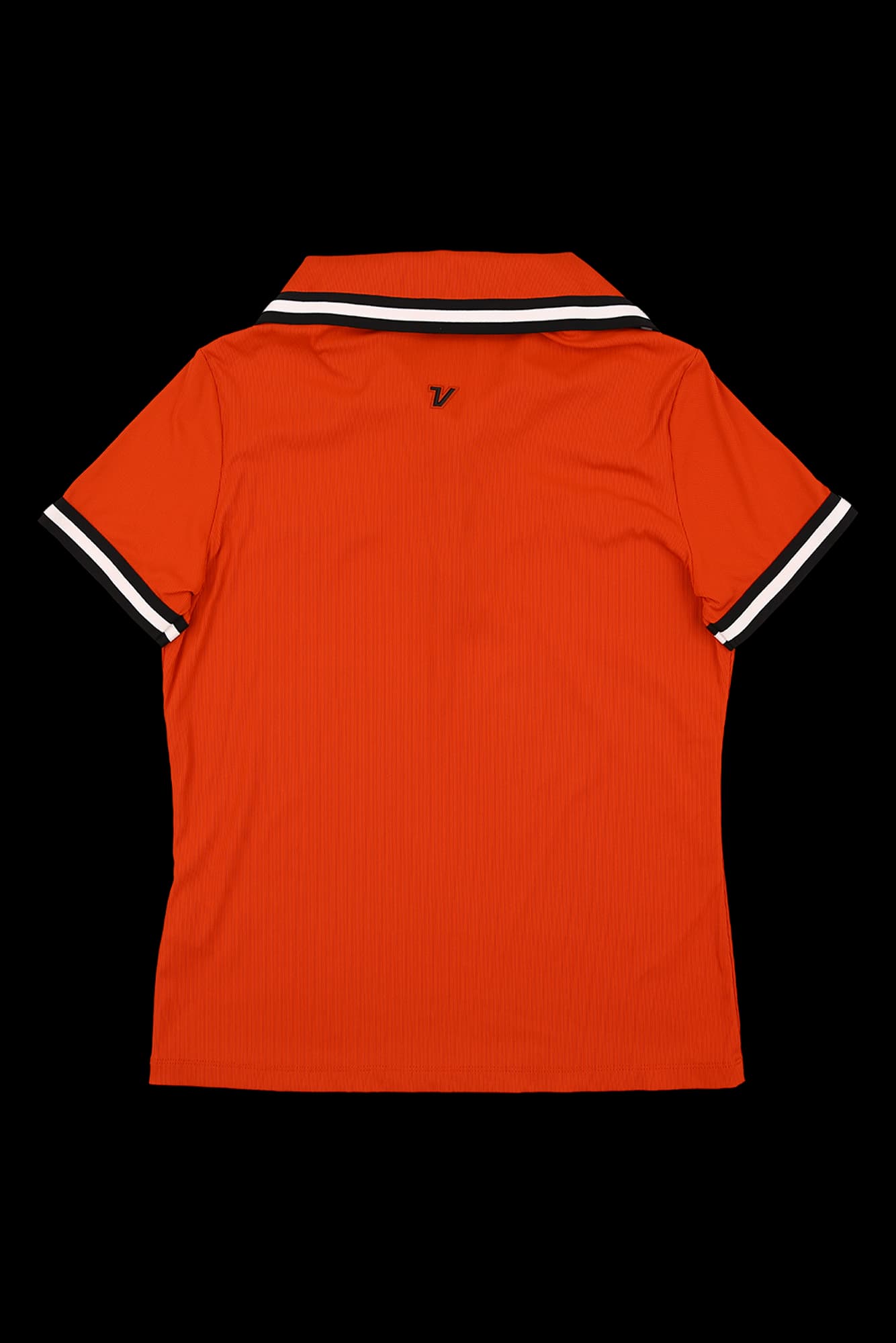 배색 카라 골지 반팔 티셔츠