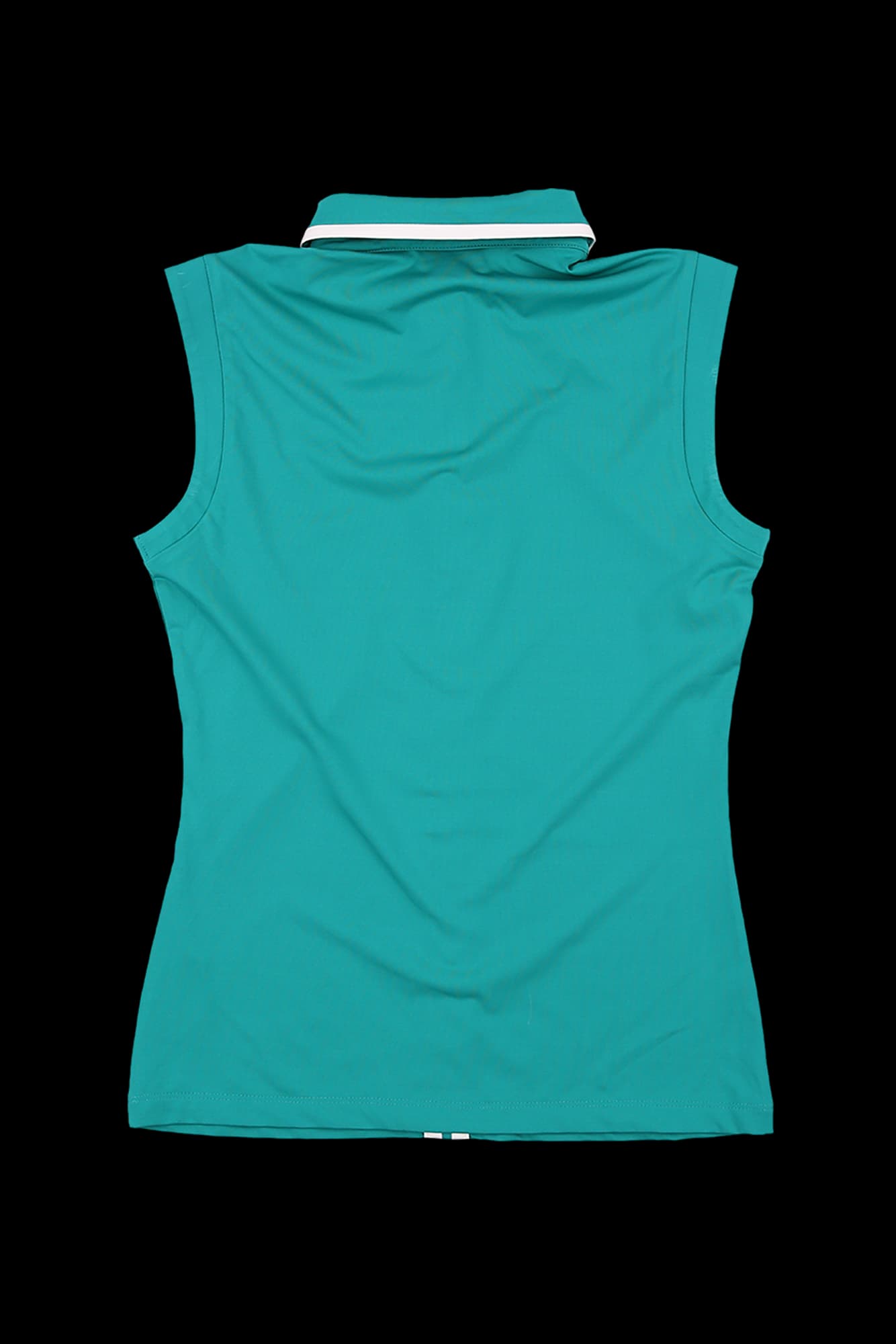 배색 라인 카라 슬리브리스