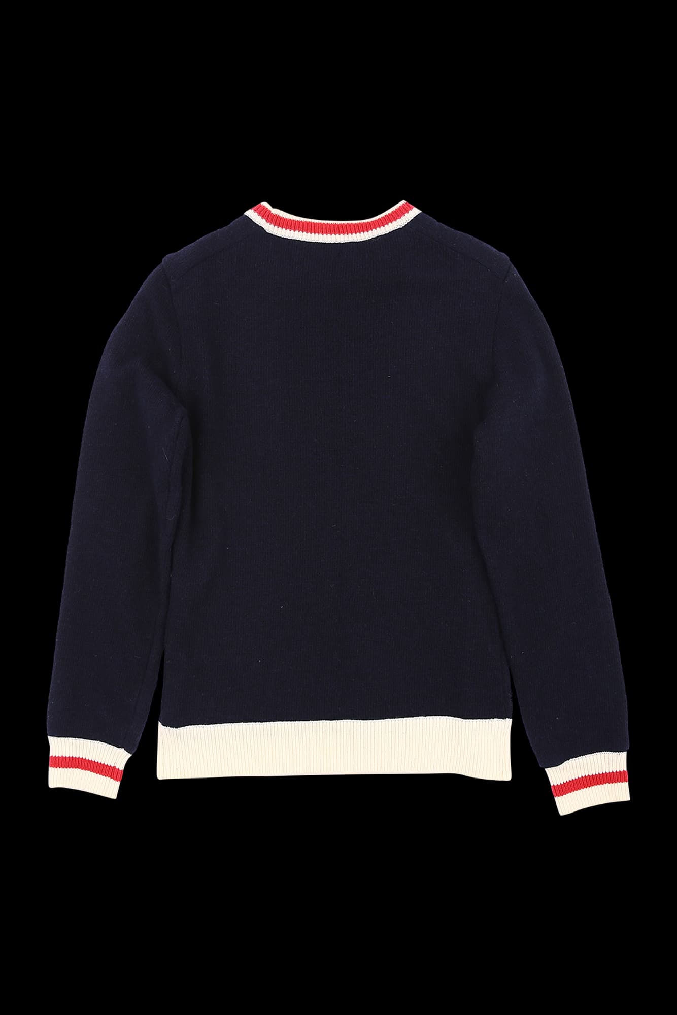 체크 로고 방풍 긴팔 니트