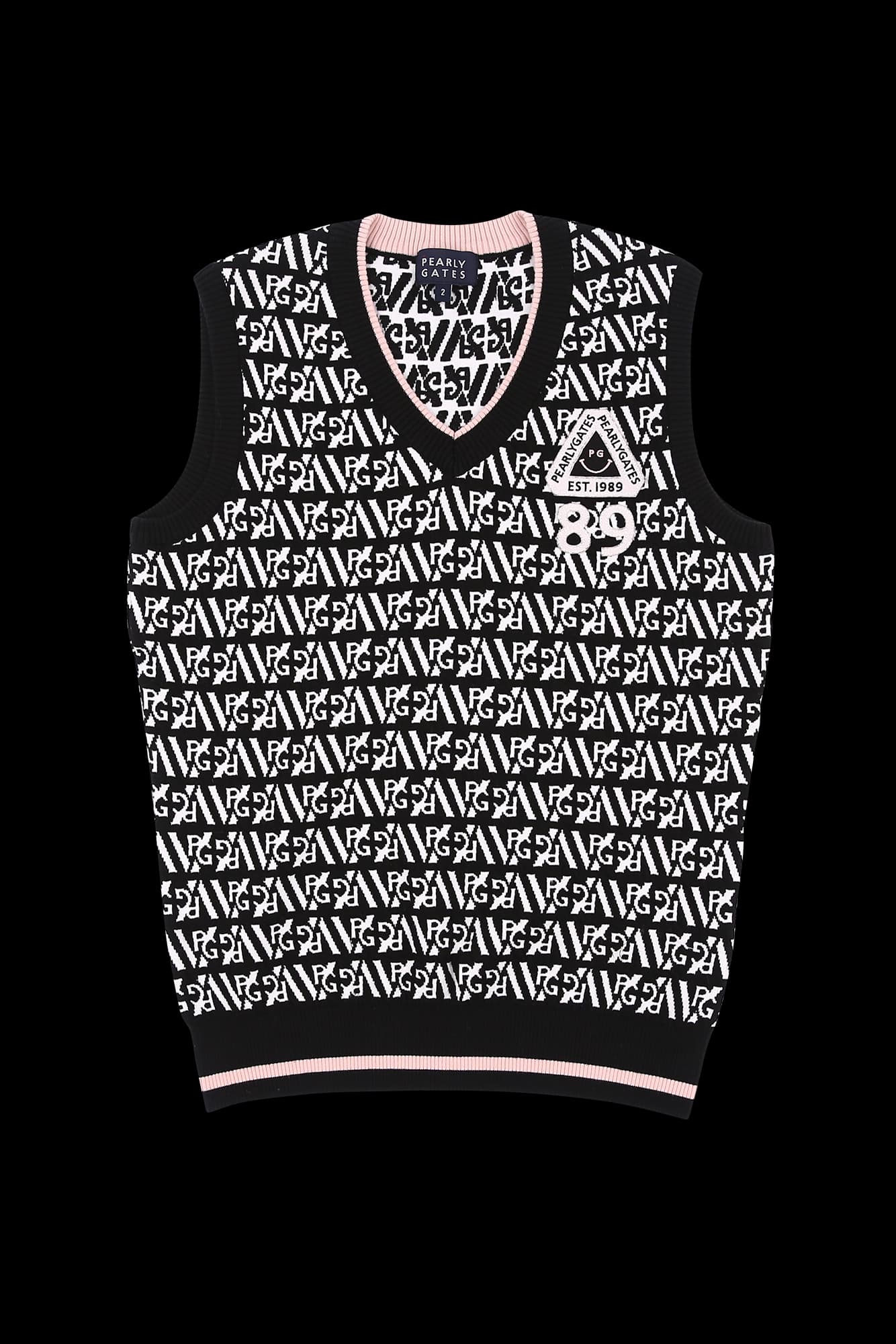 로고 패턴 니트 베스트