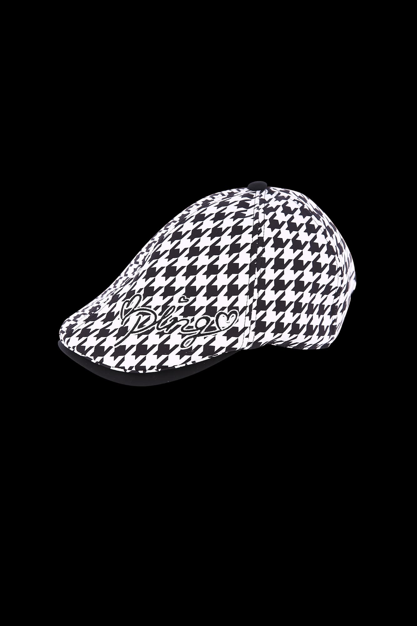 하운드체크 프린트 헌팅캡