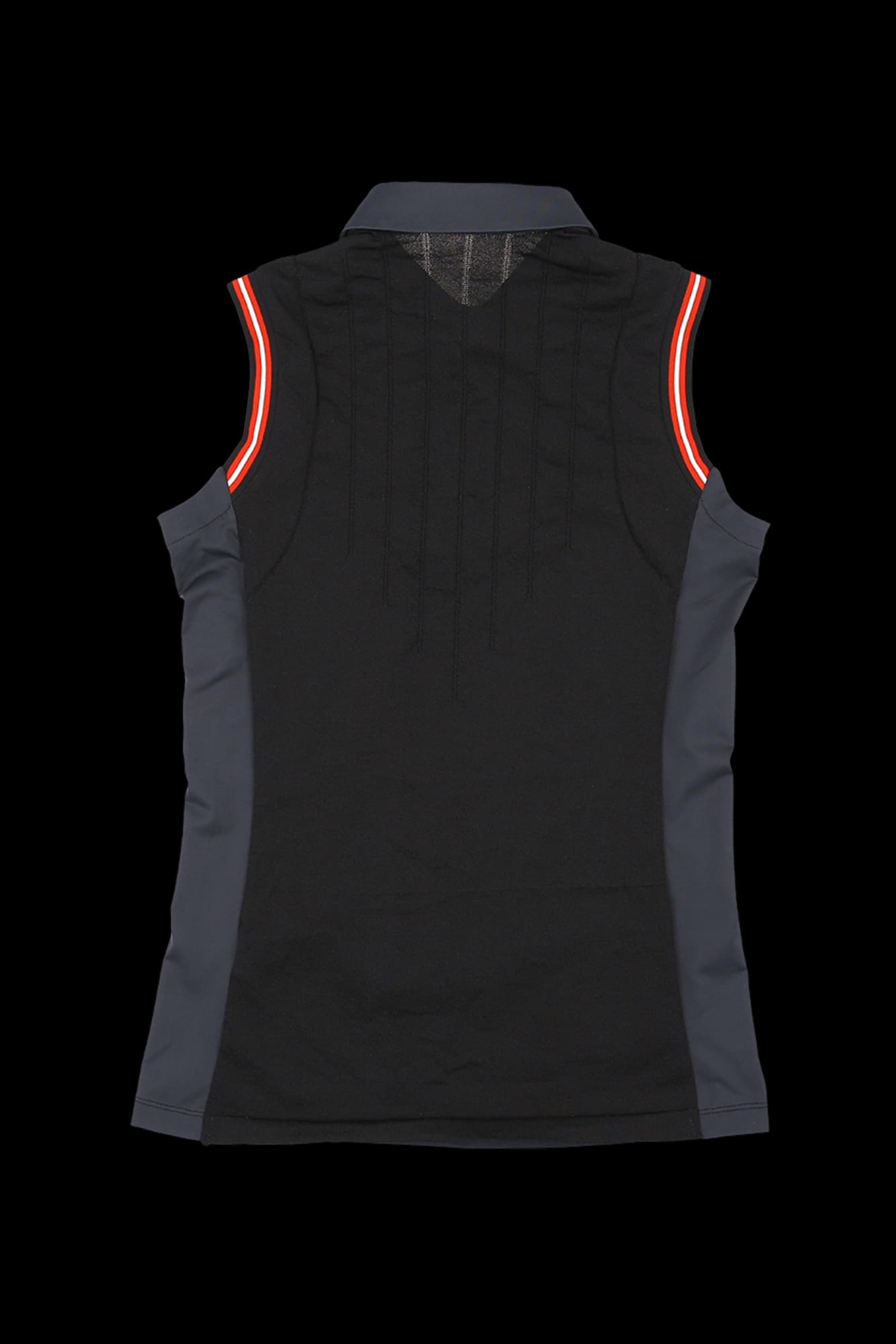 니트 배색 카라 슬리브리스