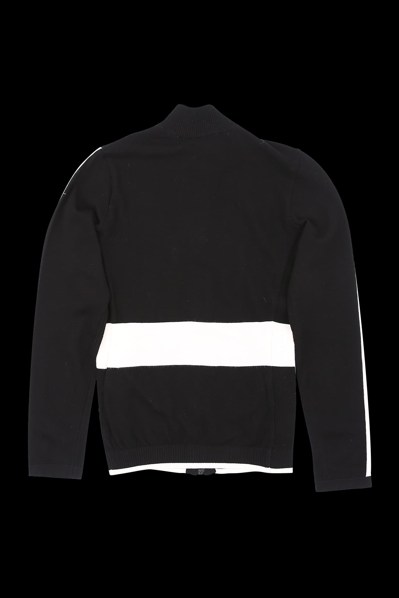 로고 배색 니트 집업