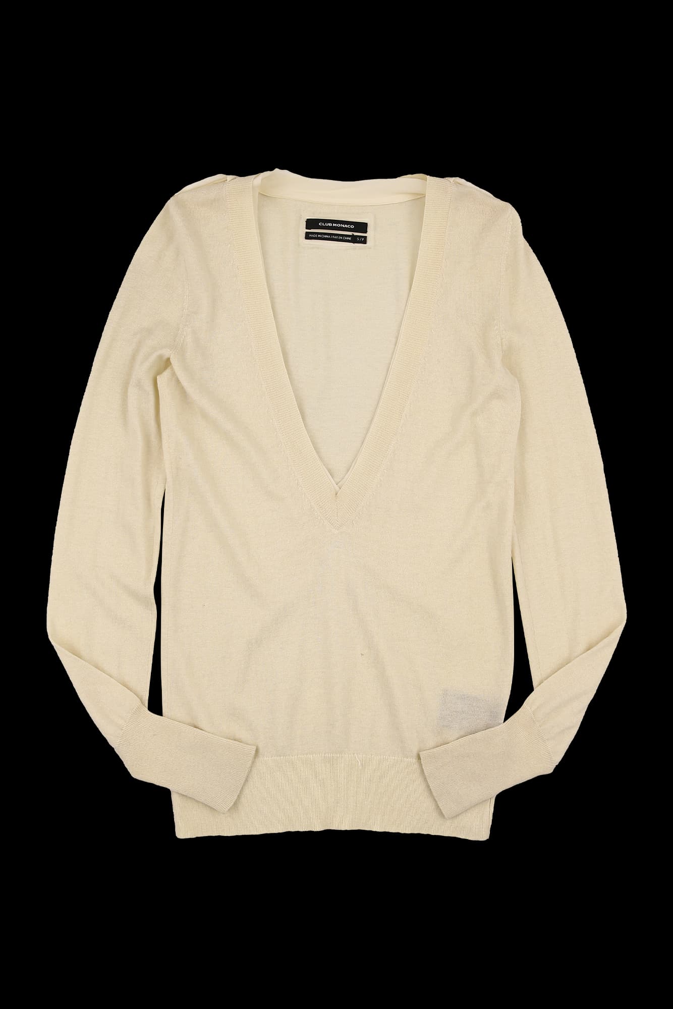 브이넥  긴팔 니트