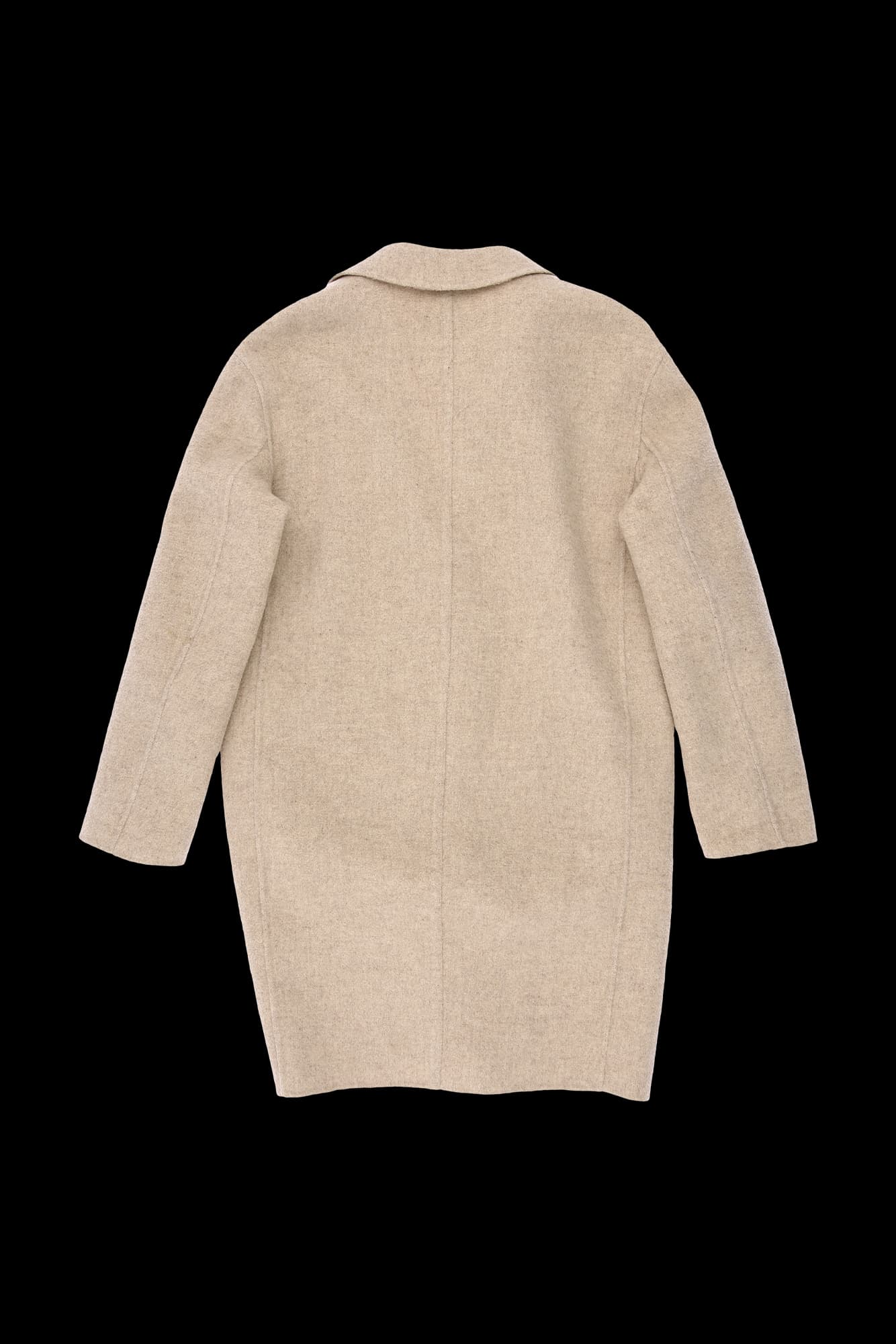 헤링본 카라 배색 코트