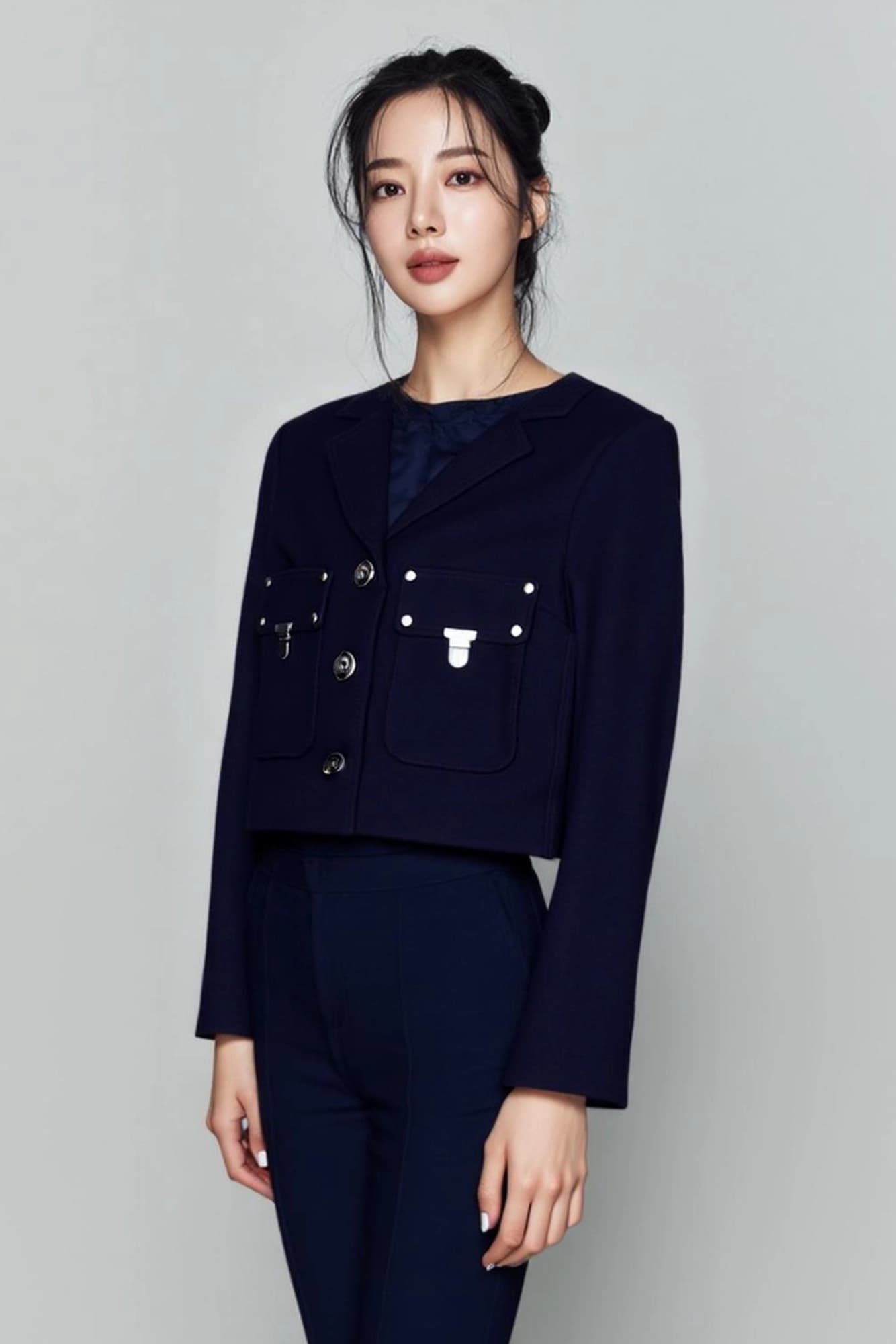 [새상품] 네이비 투포켓 자켓