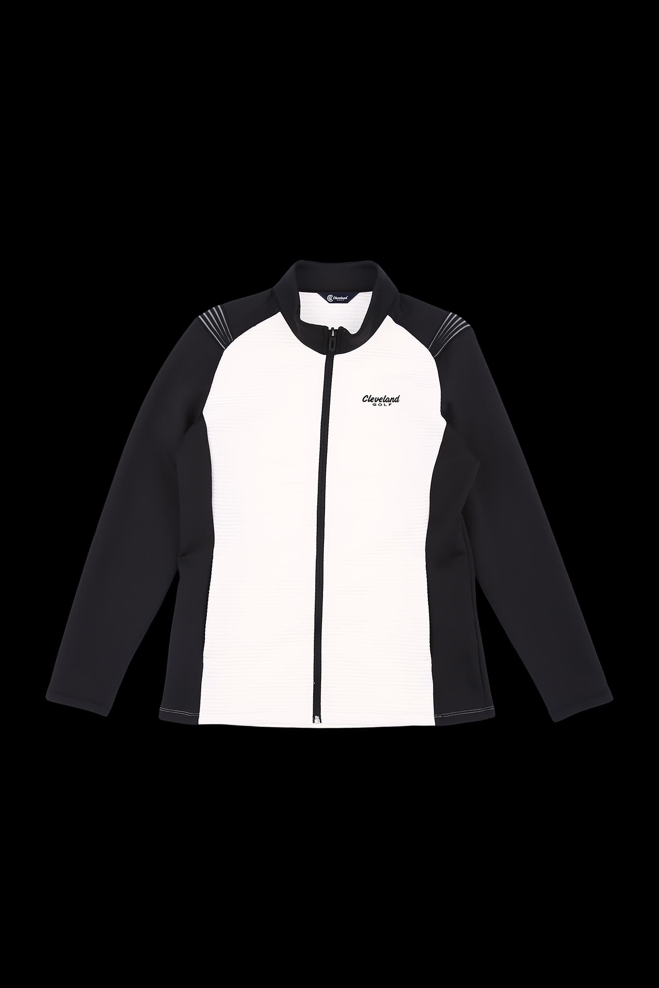 배색 골지 포인트 집업