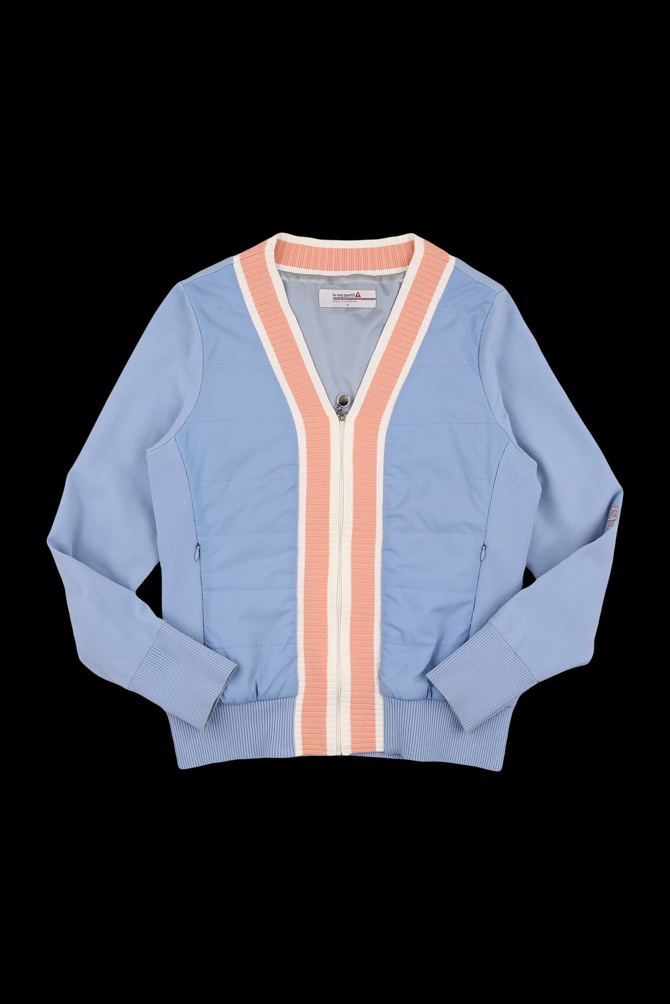 배색 니트 립조직 점퍼 