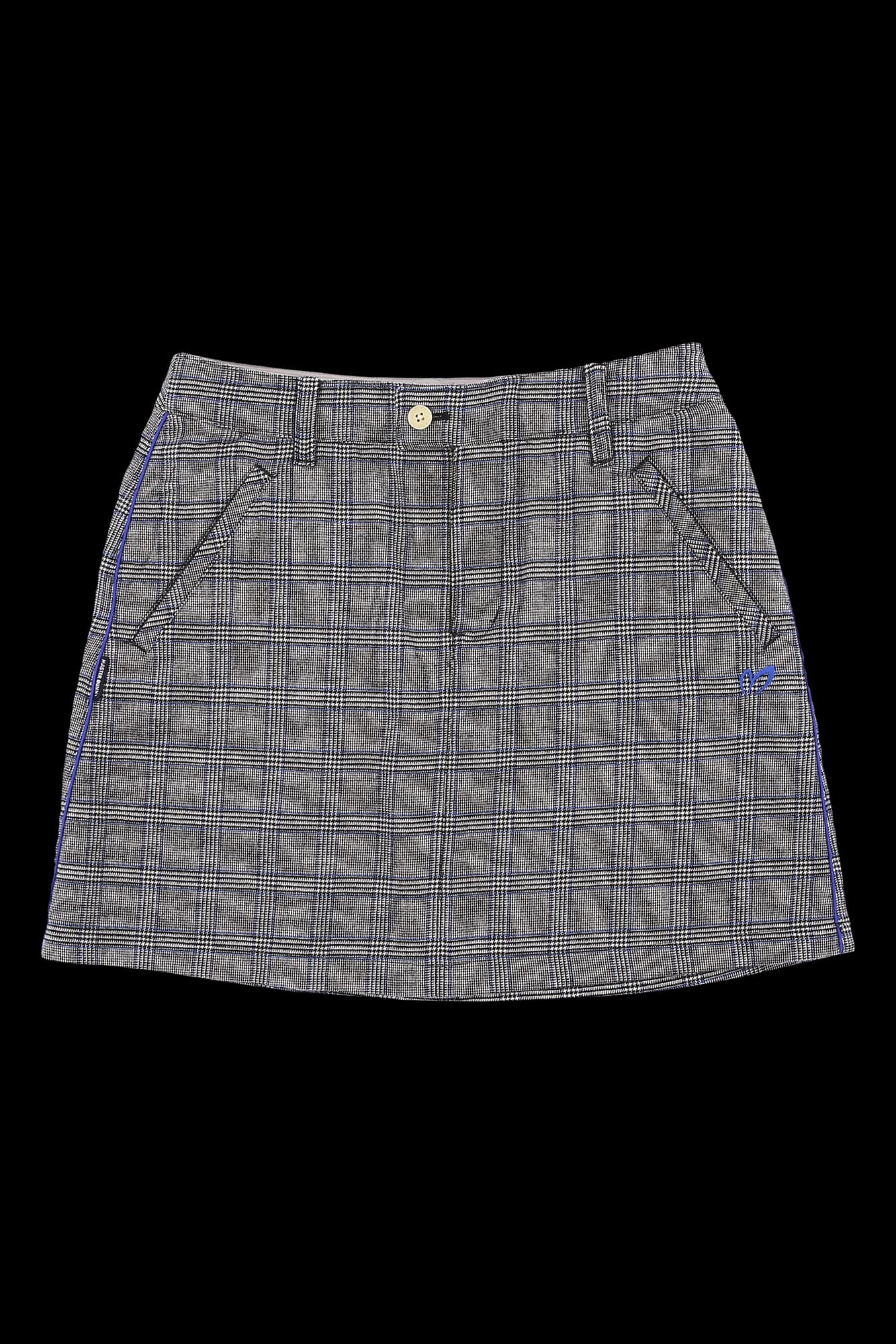 체크 모직 스커트