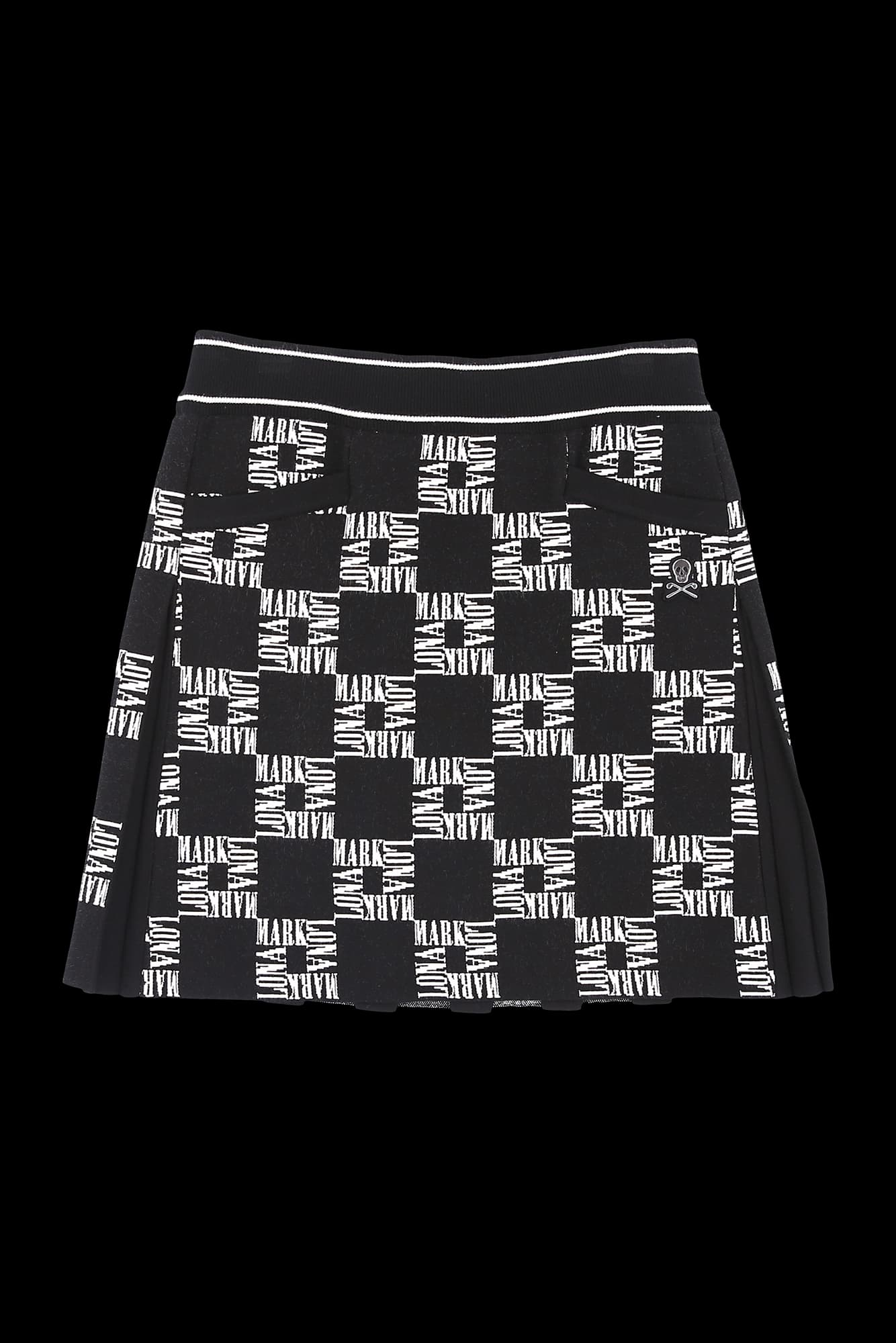 로고 패턴 니트 스커트