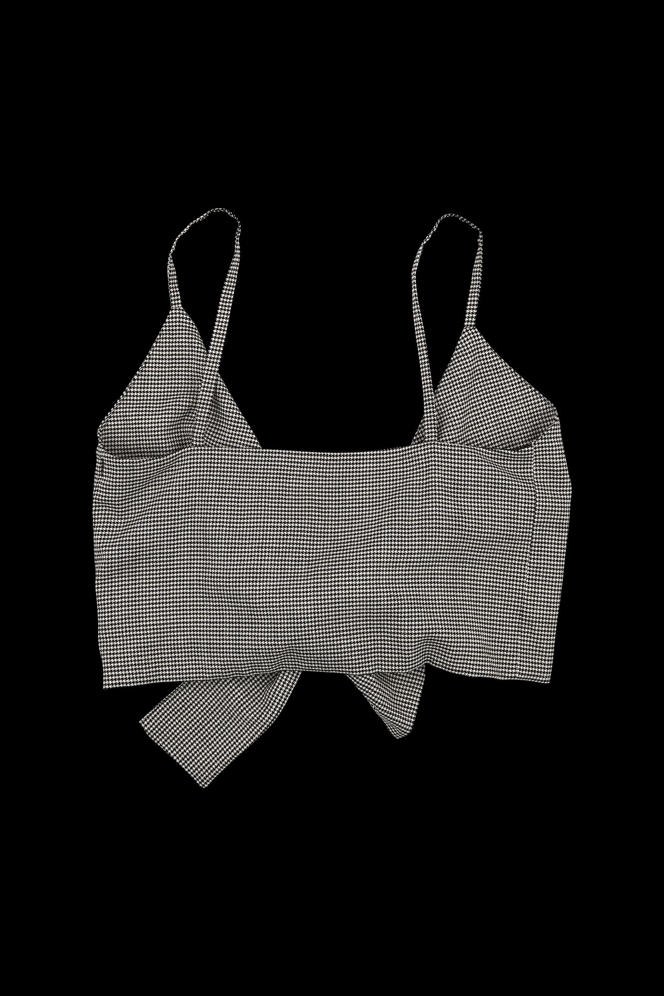 체크 리본 뷔스티에