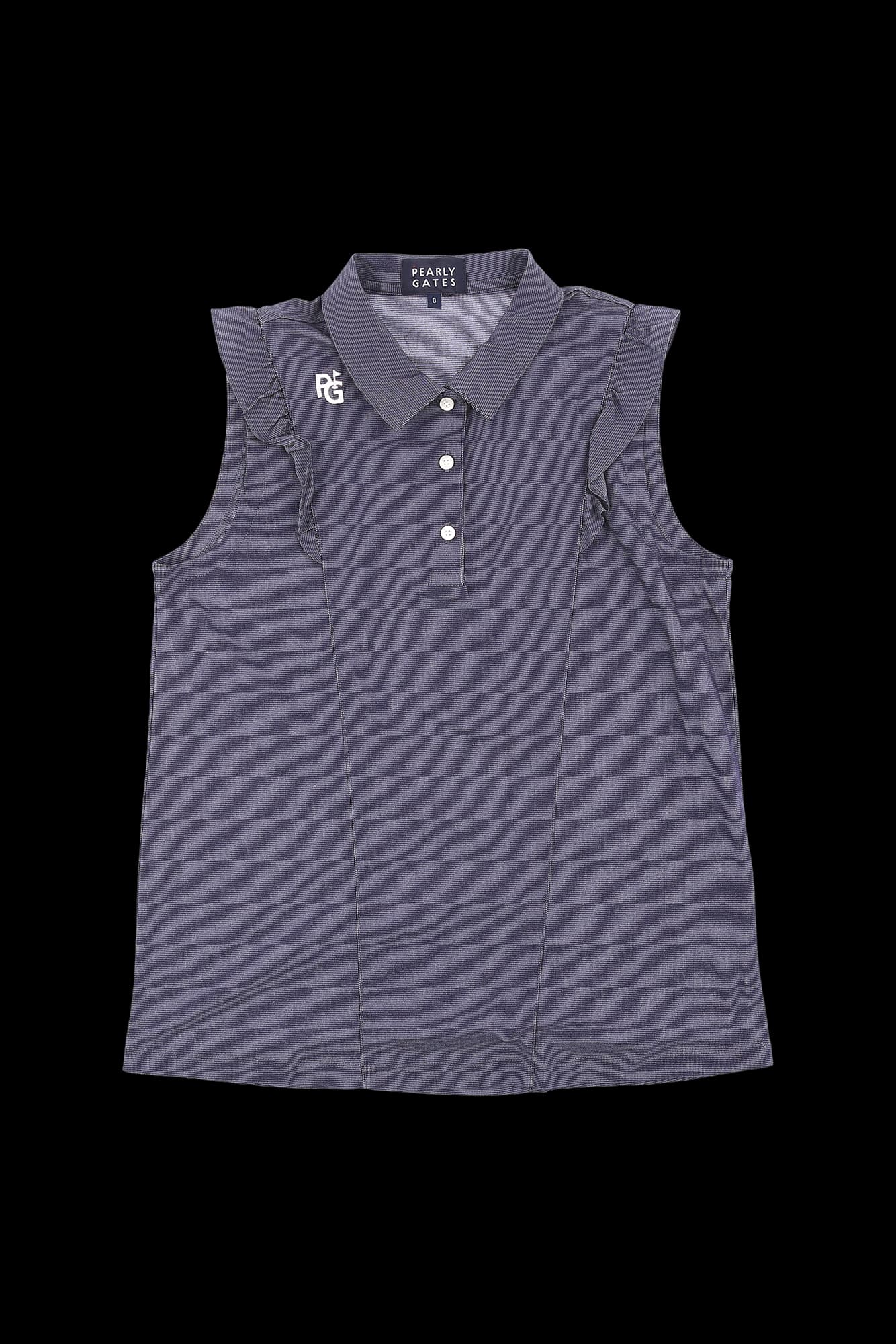 프릴 카라 민소매 티셔츠