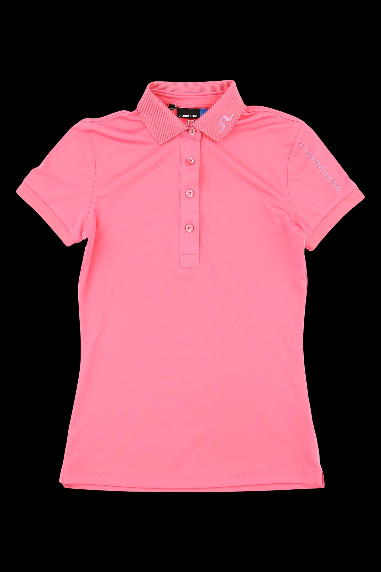 로고 자수 카라 반팔 티셔츠