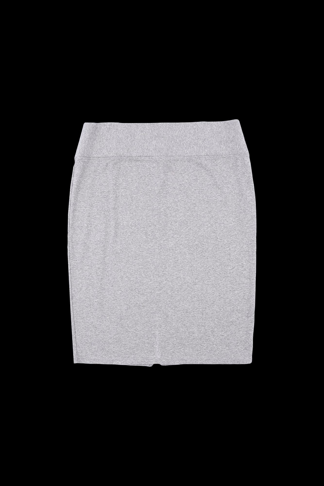 골지 밴딩 미디 스커트